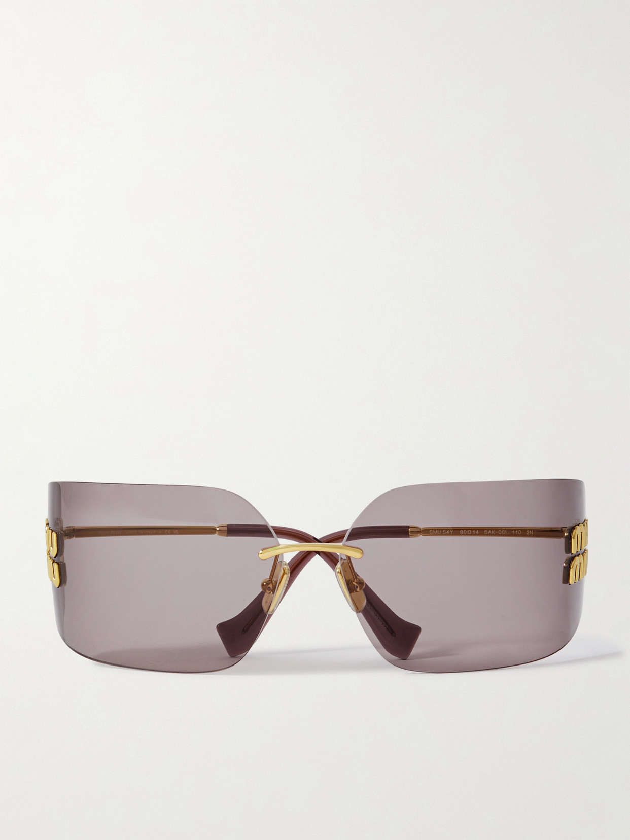 Miu Miu Eyewear - D-frame Gold-tone Sunglasses - Brown