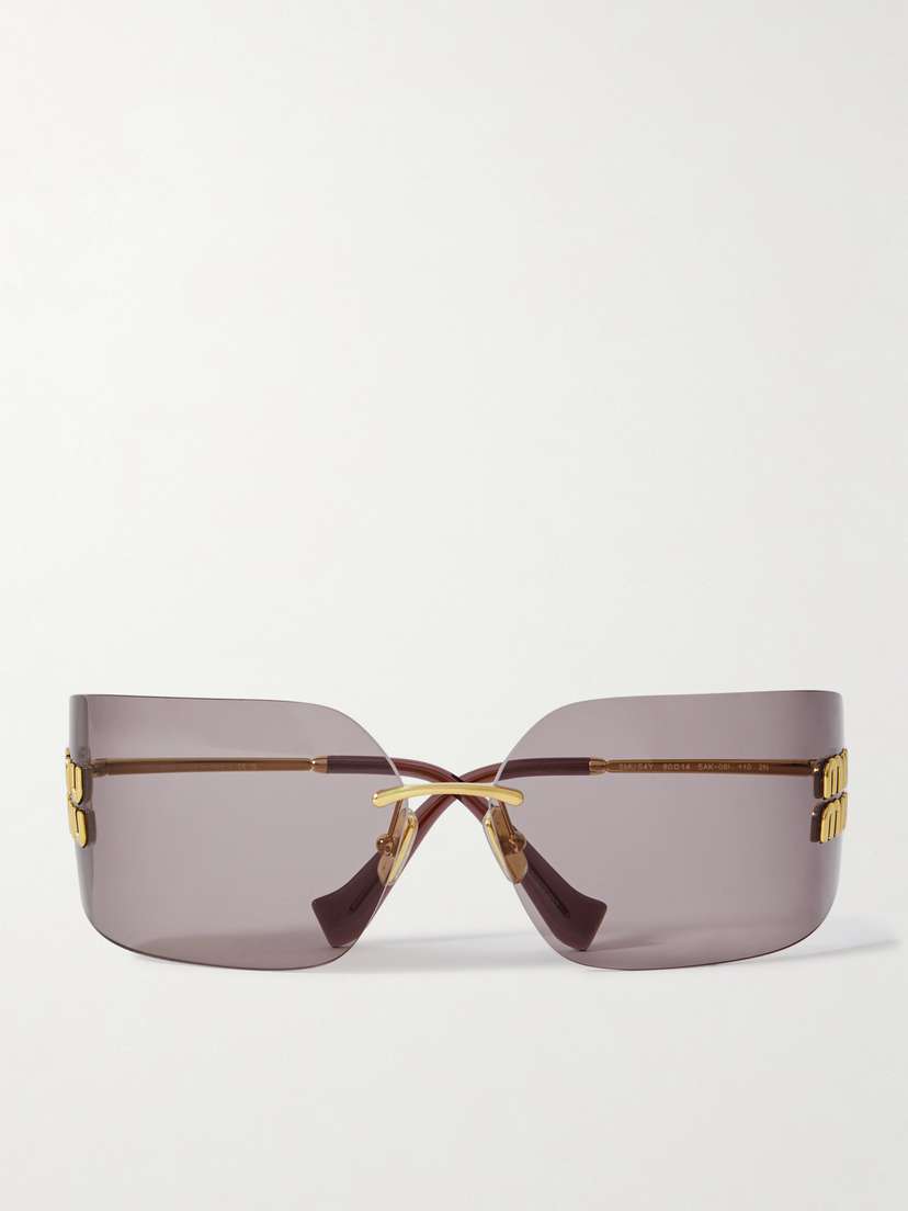 Miu Miu Eyewear D-frame Gold-tone Sunglasses