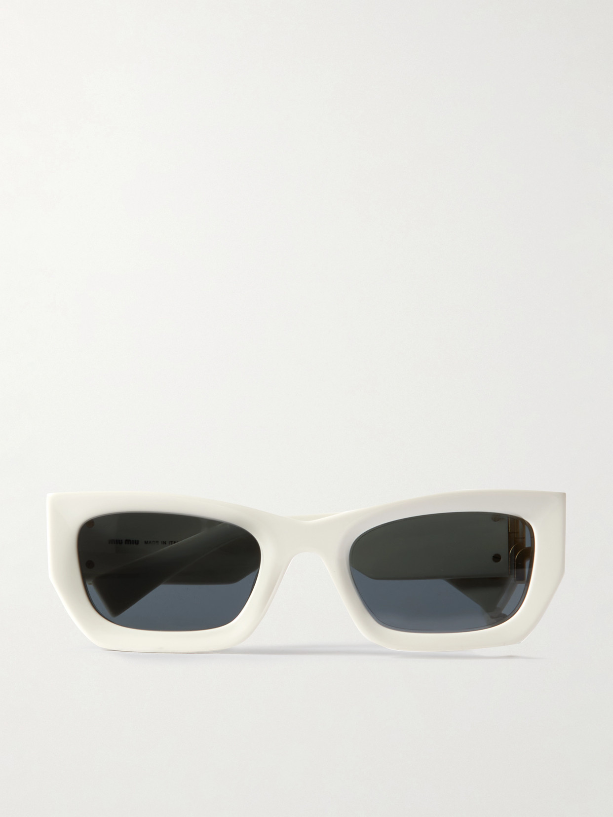 Miu Miu Glimpse Rectangular-frame Acetate Sunglasses In White