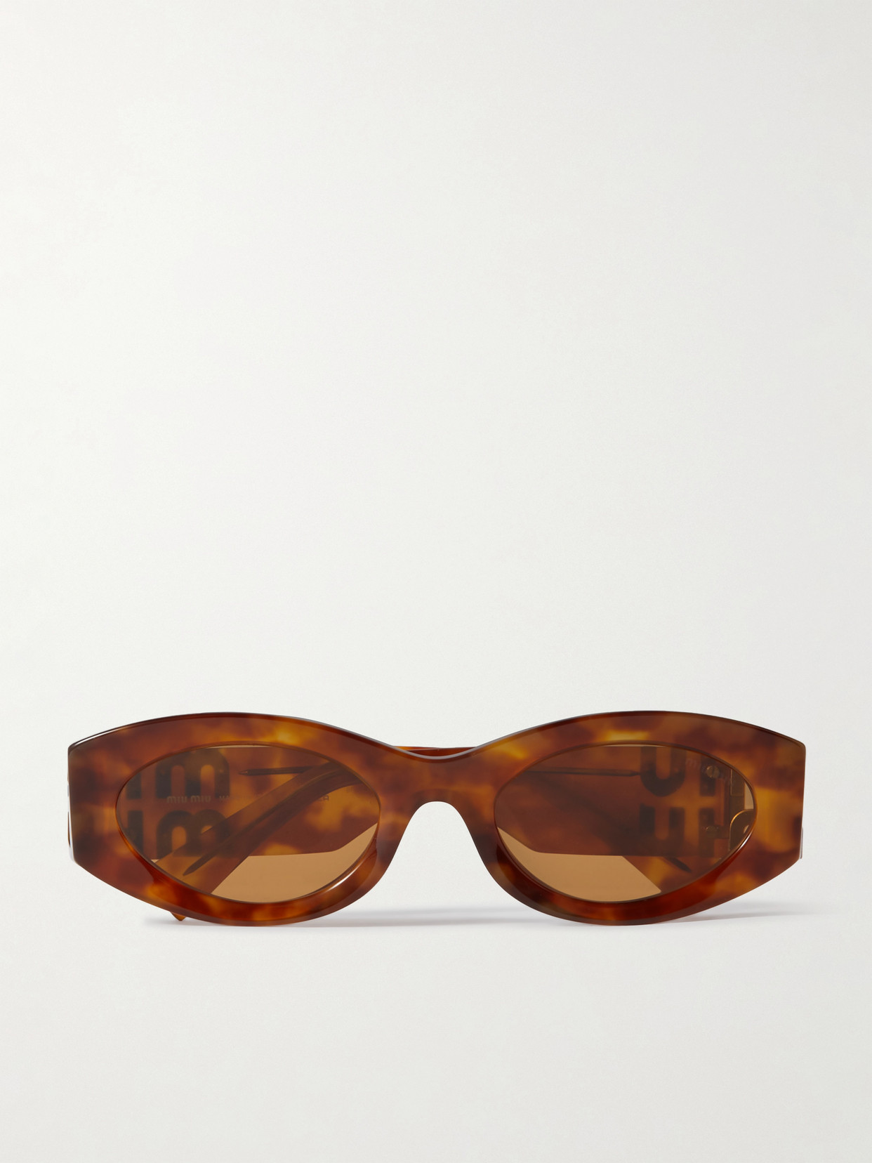 Miu Miu Glimpse Oval-frame Tortoiseshell Acetate Sunglasses In Burgundy