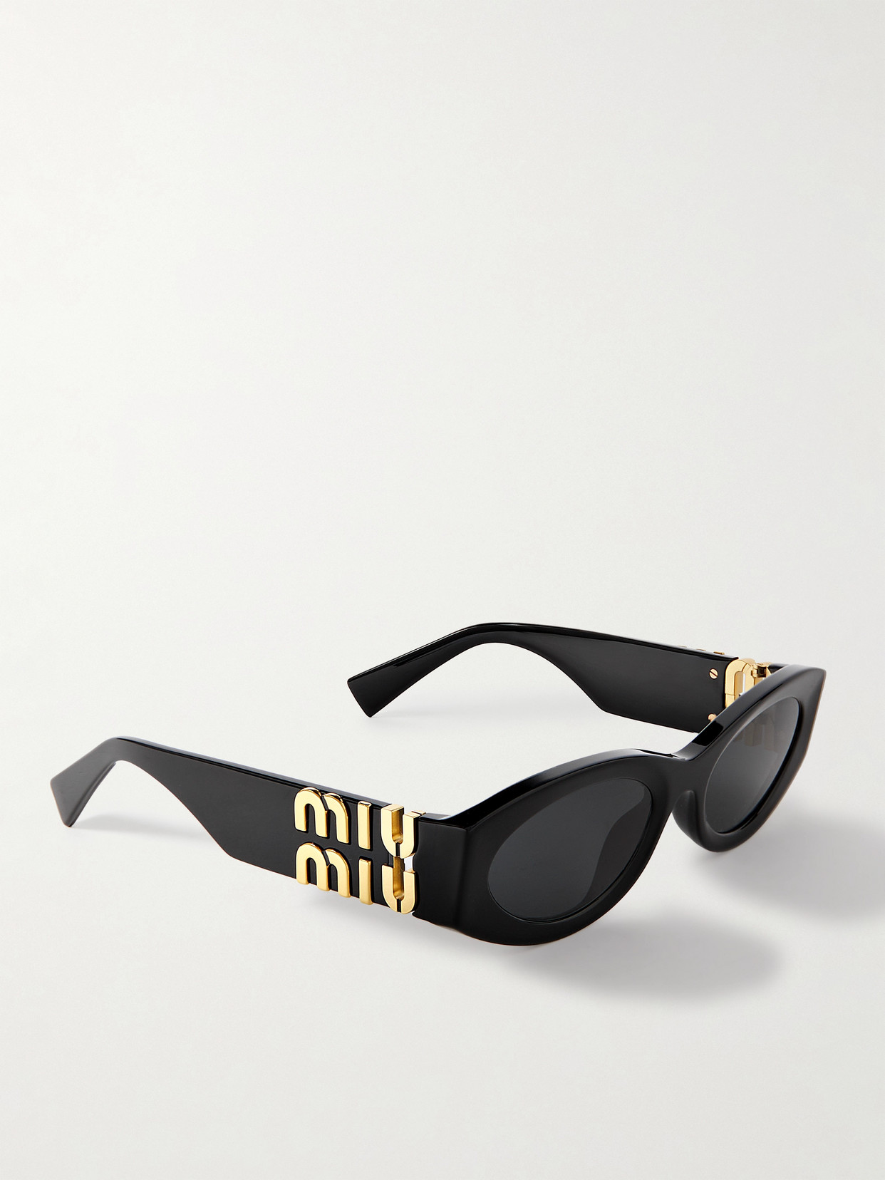 Miu Miu Glimpse Oval-frame Acetate Sunglasses In Black