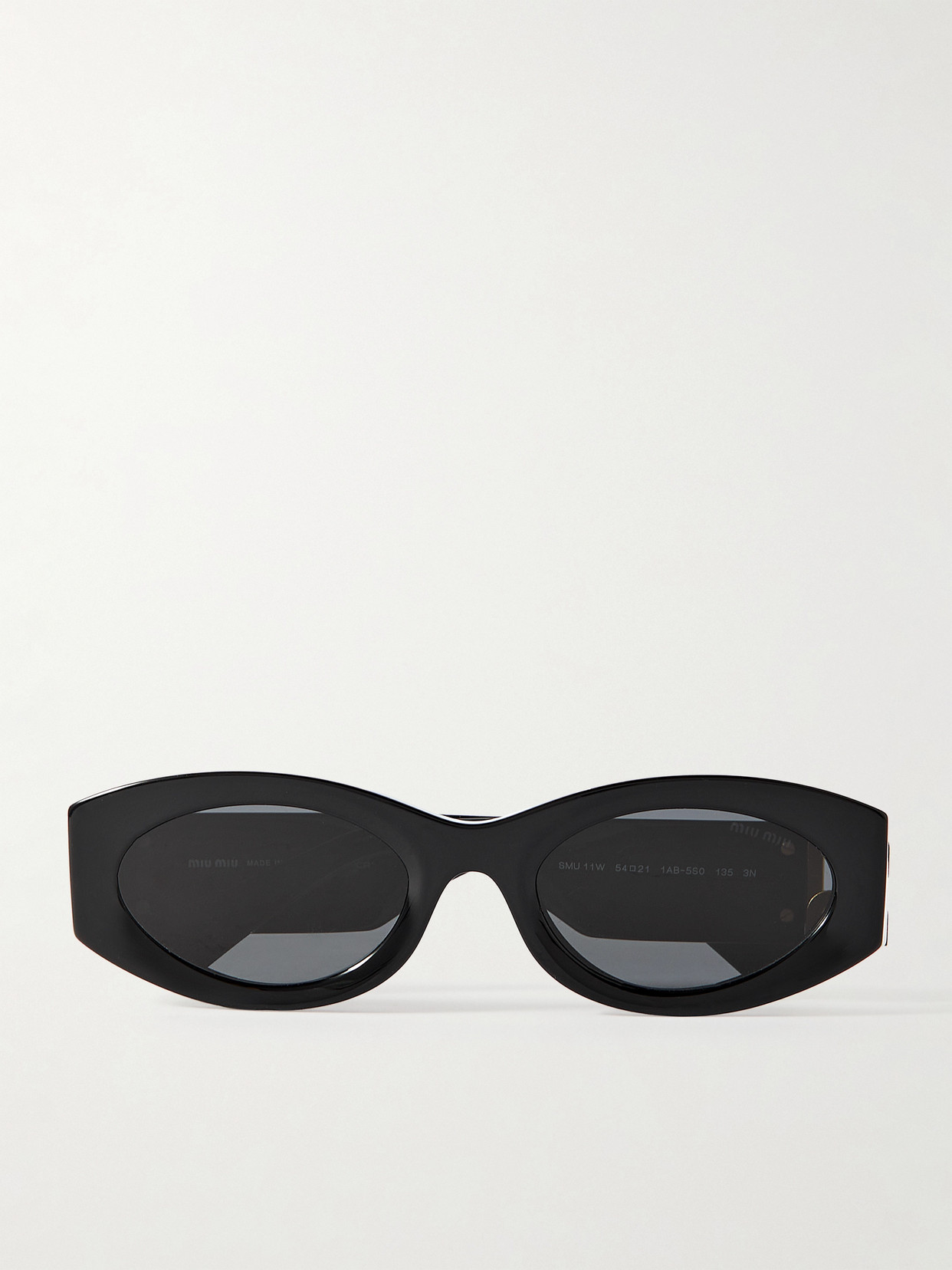 Miu Miu Eyewear - Glimpse Oval-frame Acetate Sunglasses - Black