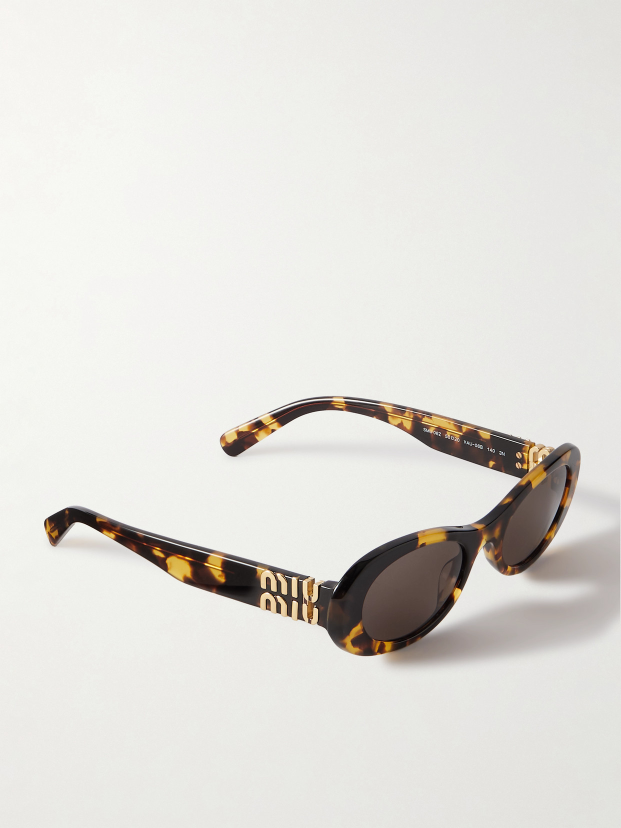 Miu Miu Oval-frame Tortoiseshell Acetate Sunglasses In Tortoiseshell