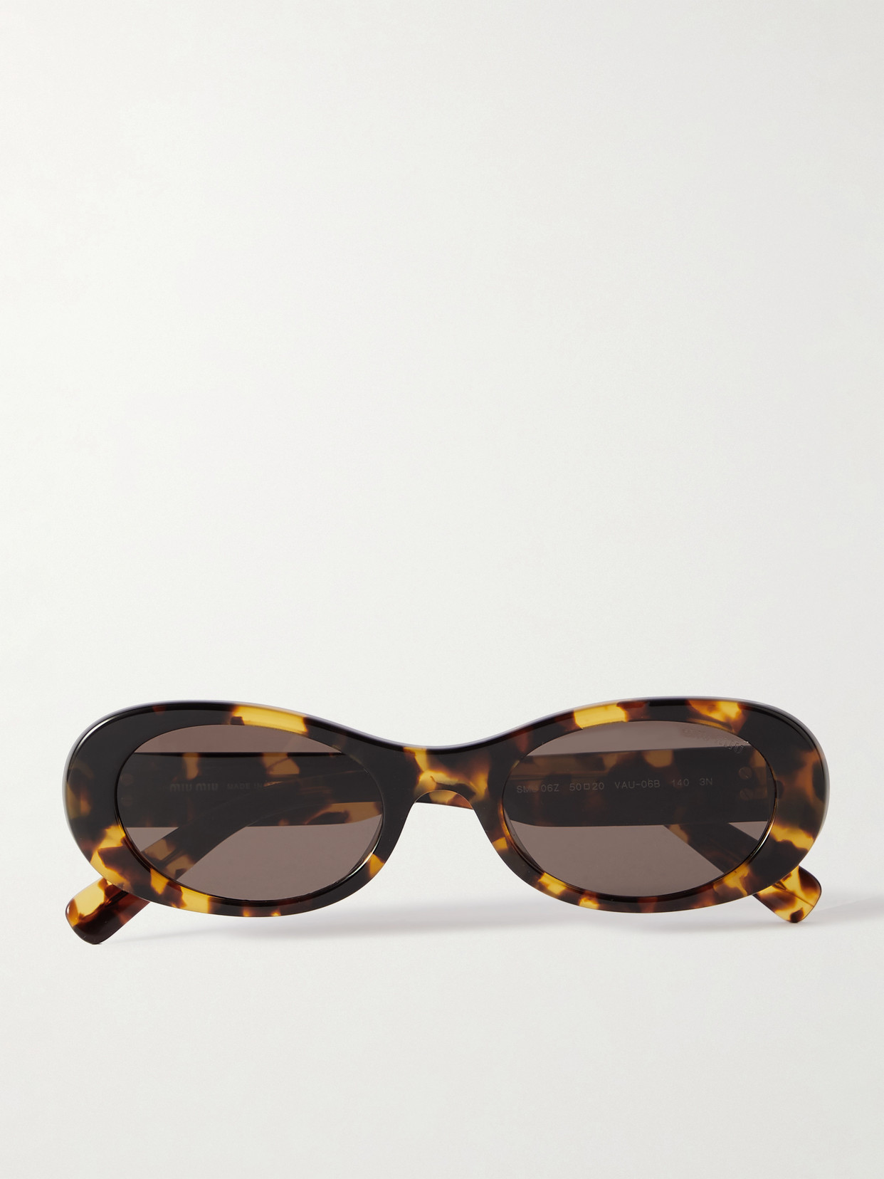 Miu Miu Oval-frame Tortoiseshell Acetate Sunglasses