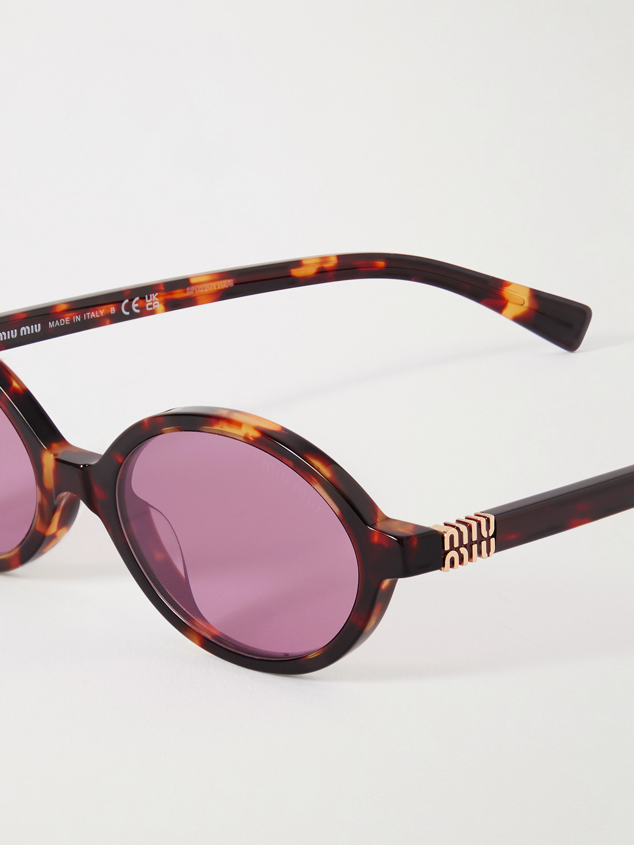 Miu Miu Oval-frame Tortoiseshell Acetate Sunglasses In Tortoiseshell