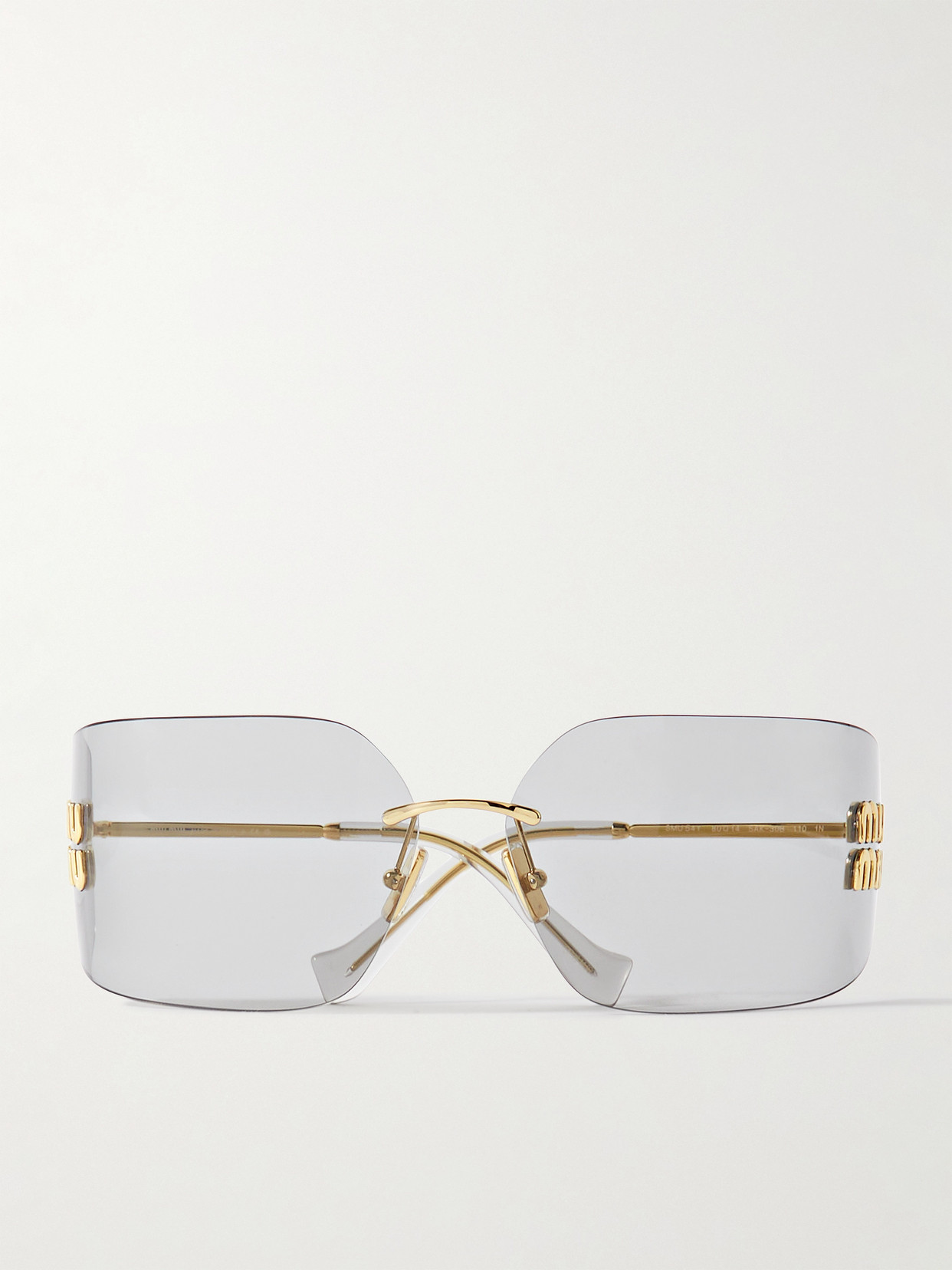 Miu Miu D-frame Gold-tone Sunglasses In Gray