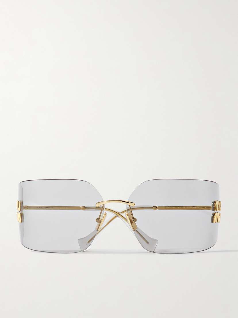 Miu Miu Eyewear D-frame Gold-tone Sunglasses