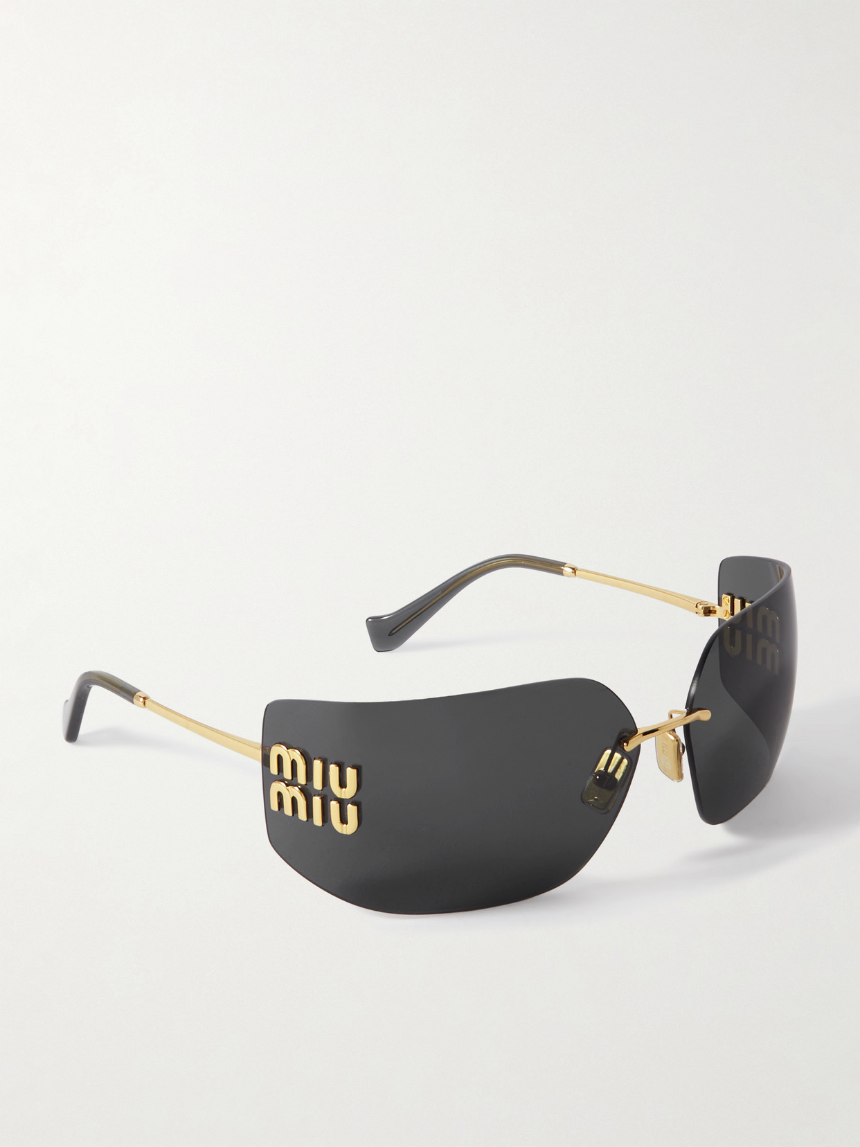 Miu Miu D-frame Gold-tone Sunglasses In Black