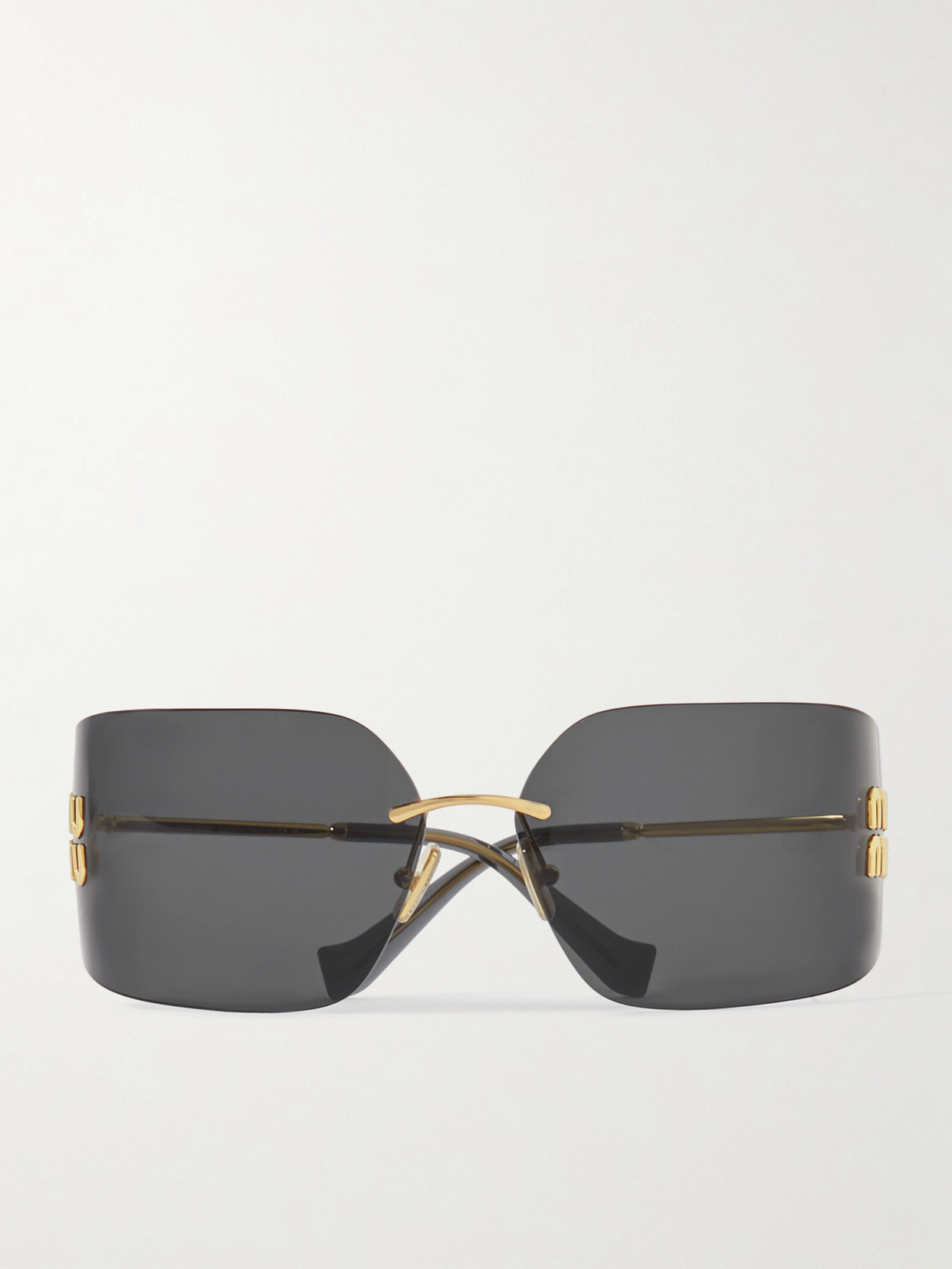 Miu Miu D-frame Gold-tone Sunglasses