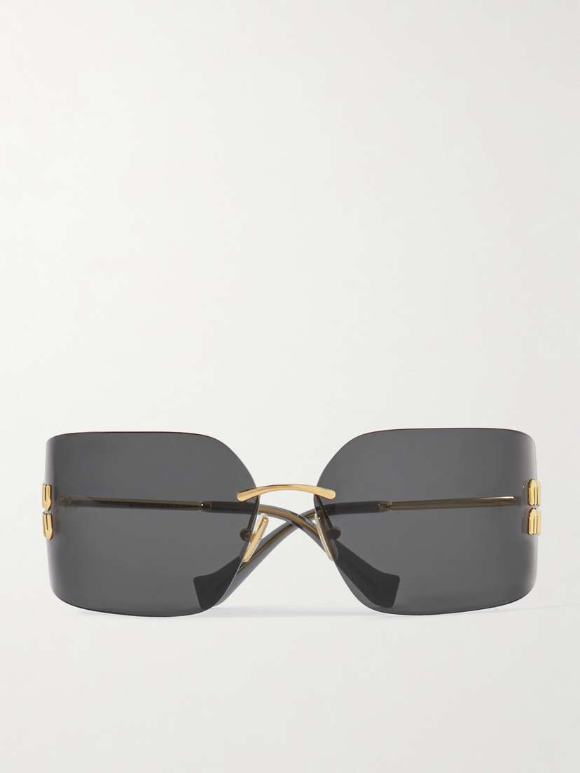 Miu Miu Eyewear D-frame Gold-tone Sunglasses