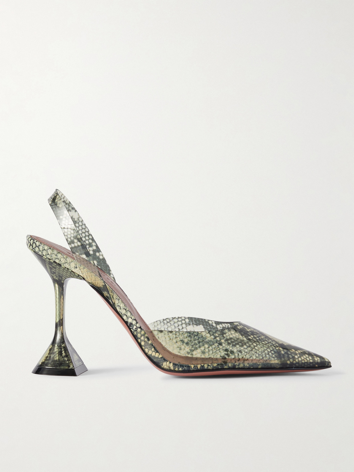 Amina Muaddi Holli Glass 95mm Snakeskin-effect Pumps Women In Animal Print