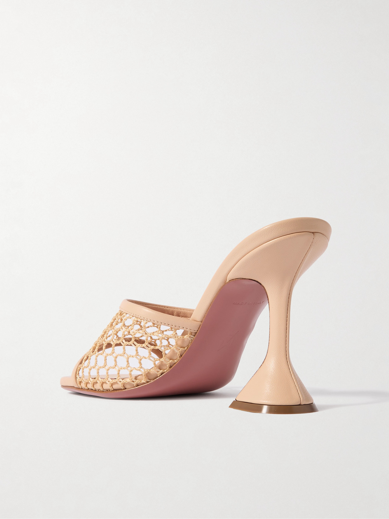 Amina Muaddi Beige Slip On Heels In Neutrals