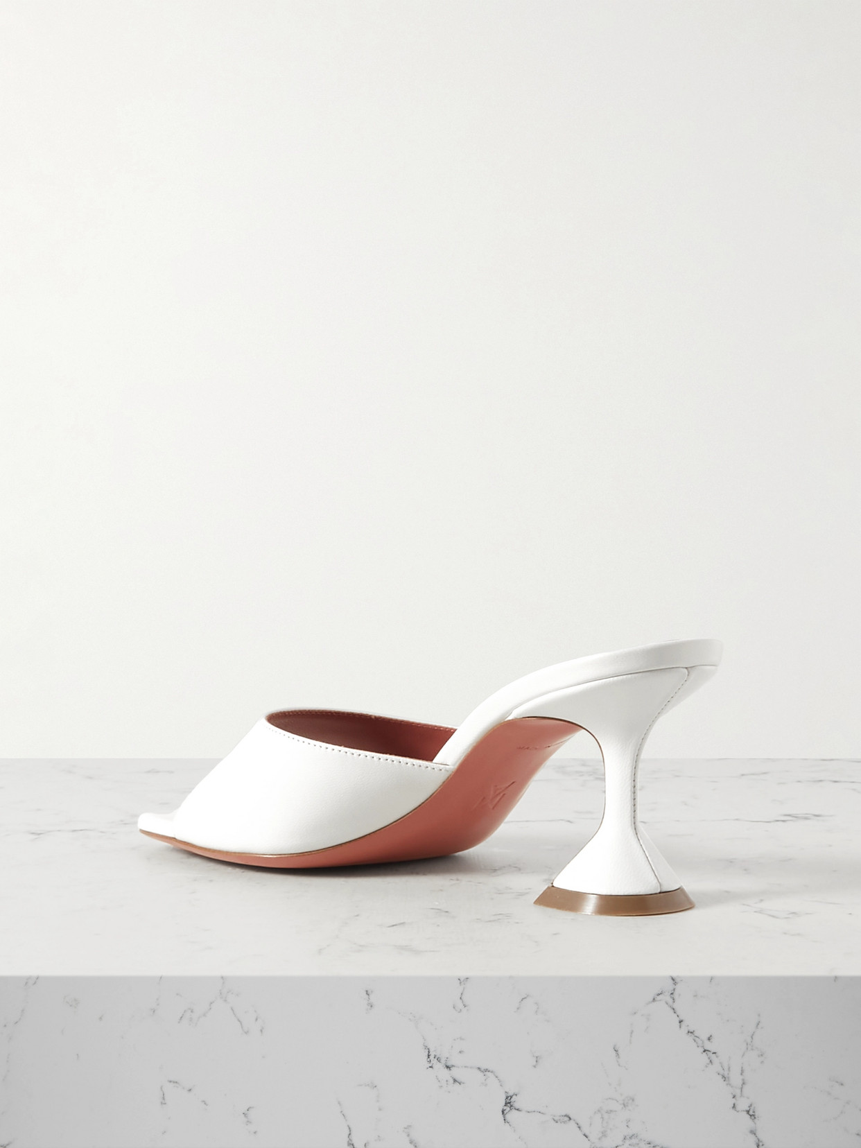 Amina Muaddi Lupita Slipper 70 Nappa Leather Sandals In White