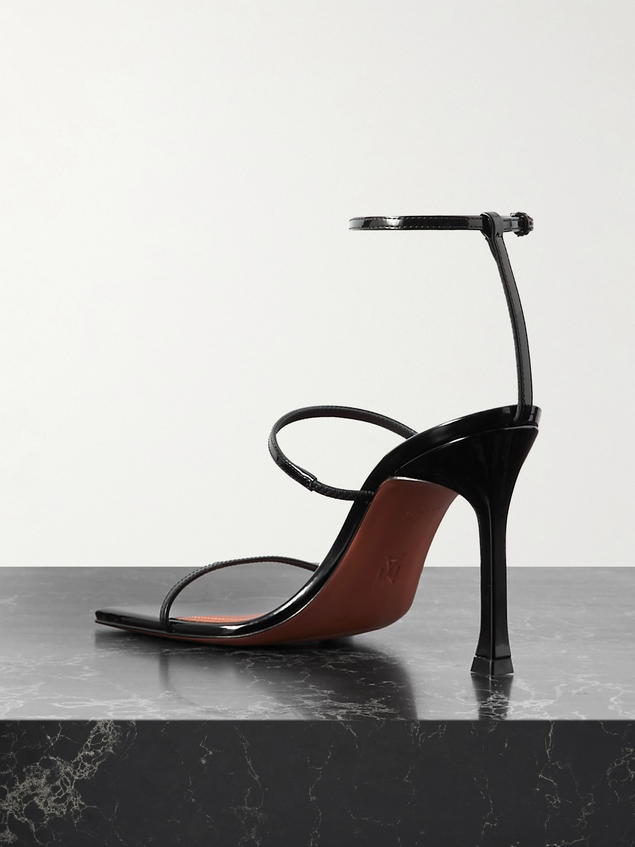 Amina Muaddi Maya Single-belt High-heeled Sandals In Black