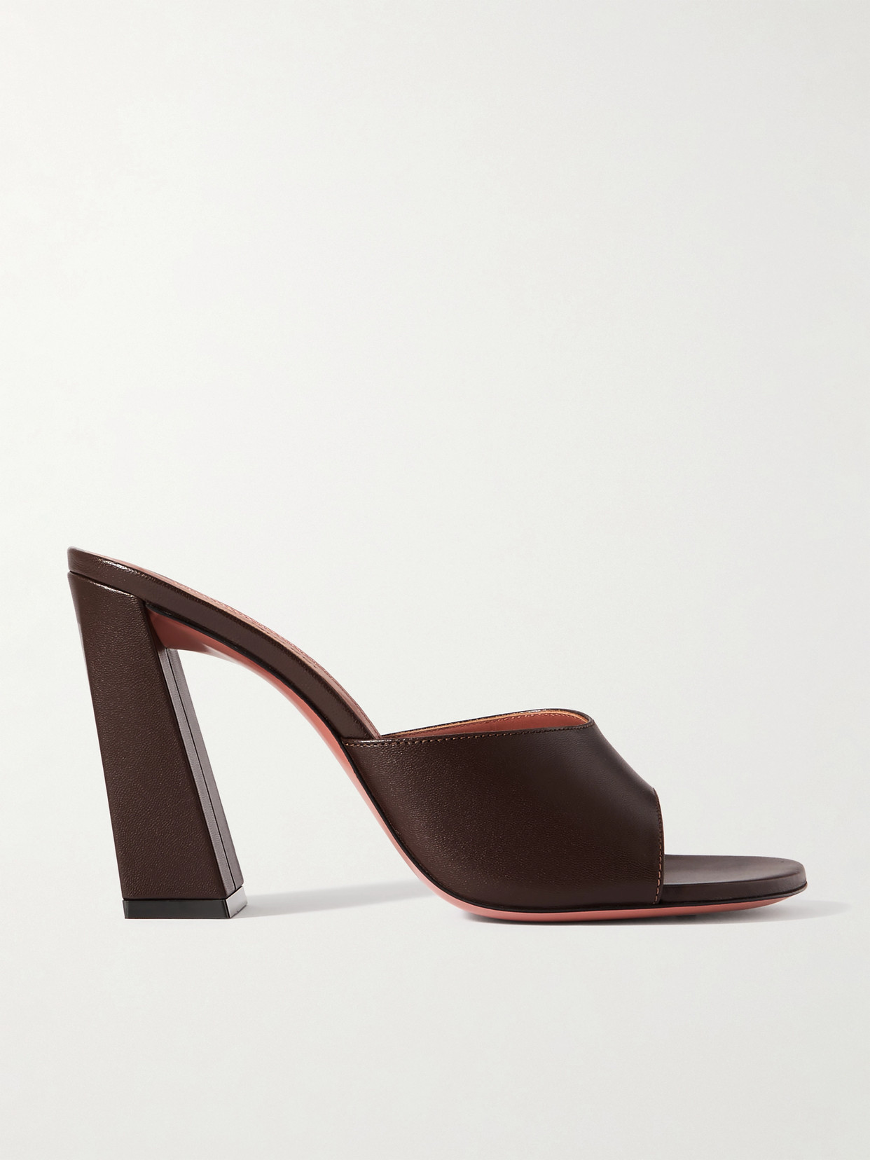 Amina Muaddi - Brigitte Leather Mules - Brown