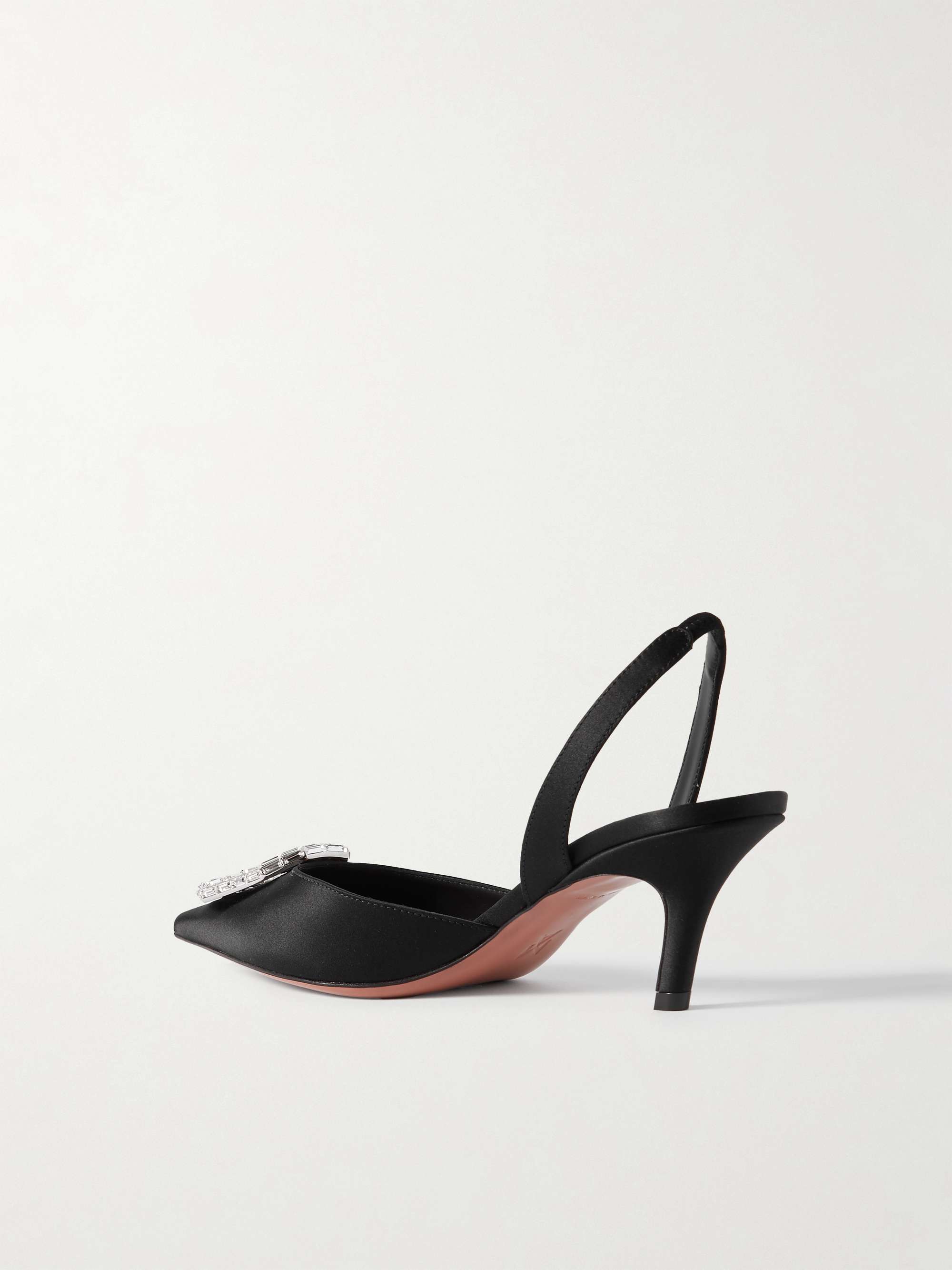 AMINA MUADDI Camelia crystal-embellished patent-leather slingback pumps