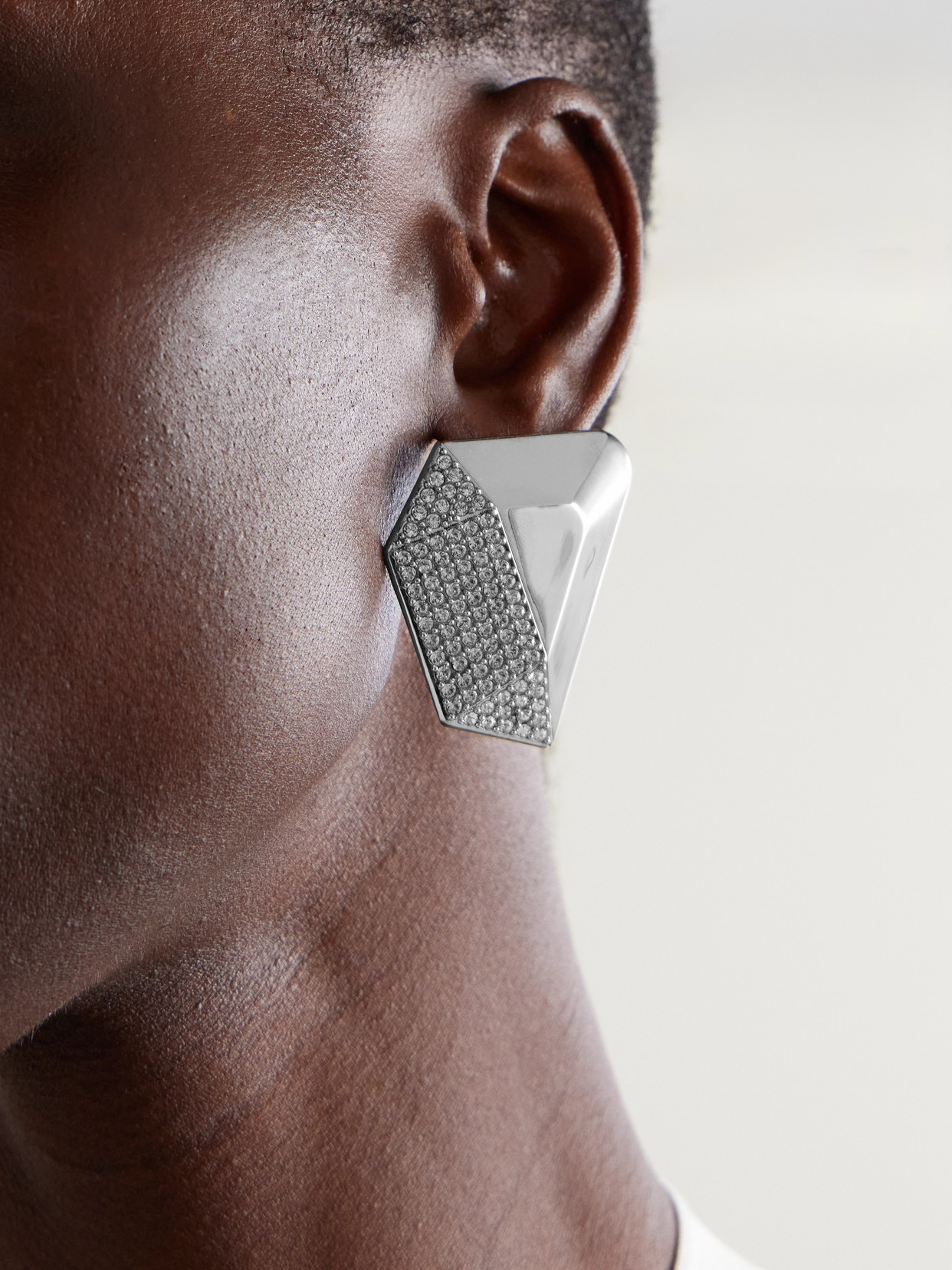 AMINA MUADDI GISELE SILVER-TONE CRYSTAL EARRINGS