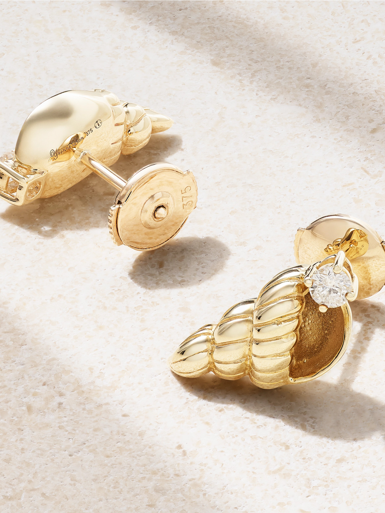 Yvonne Léon 9-karat Gold Diamond Earrings In Gold