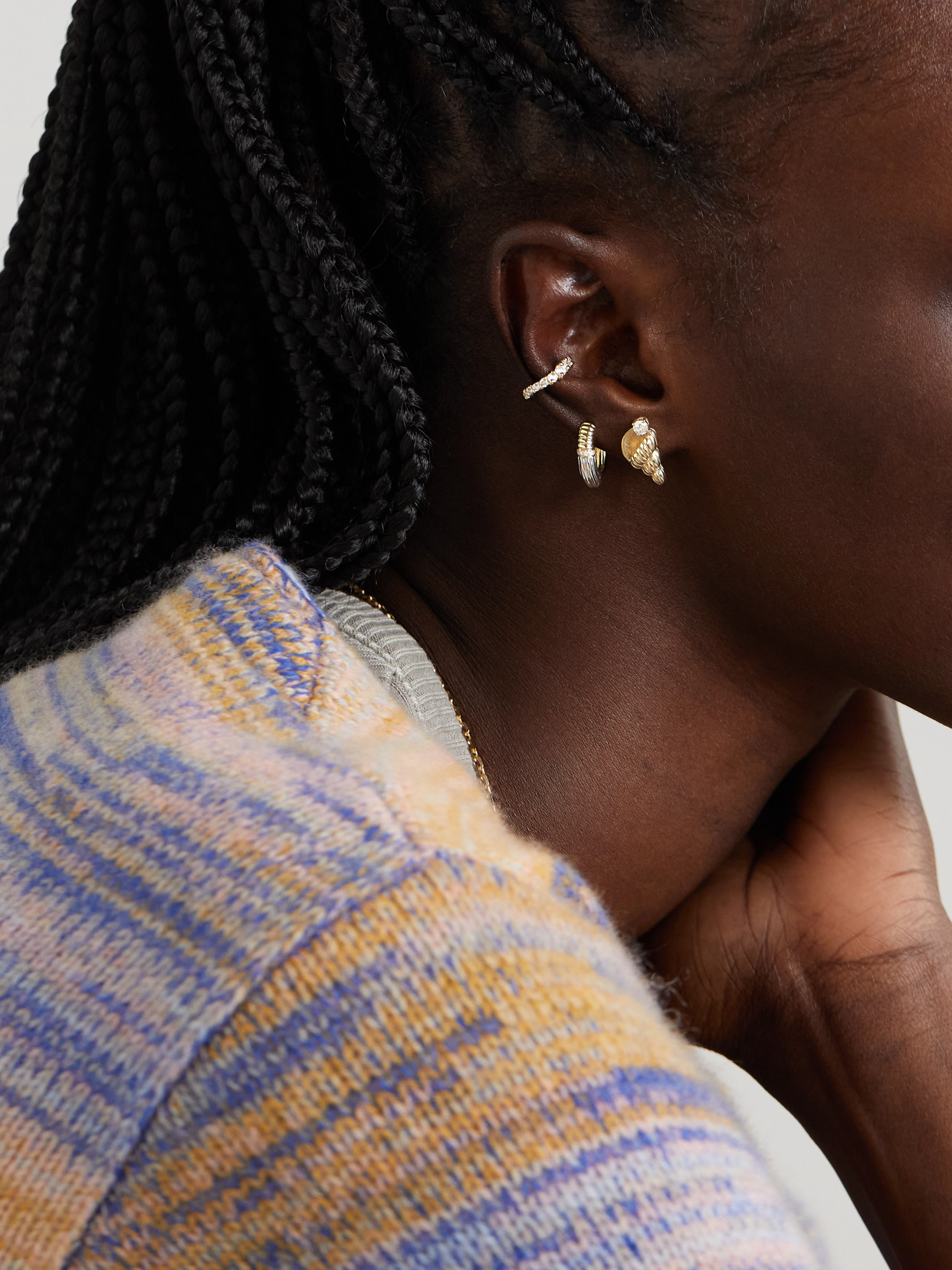 Yvonne Léon 9-karat Gold Diamond Earrings In Gold