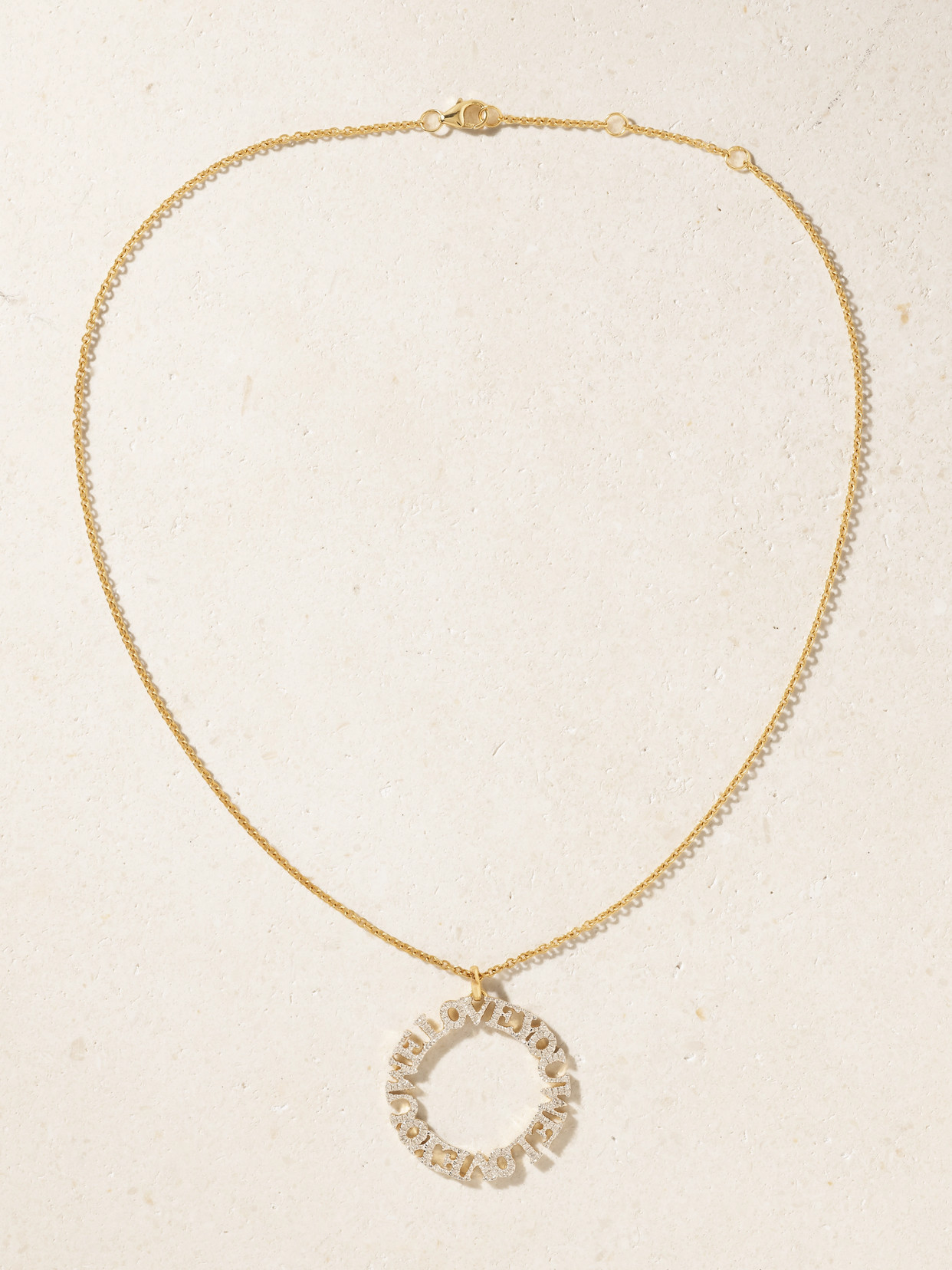 Shop Yvonne Léon 9-karat Gold Diamond Necklace