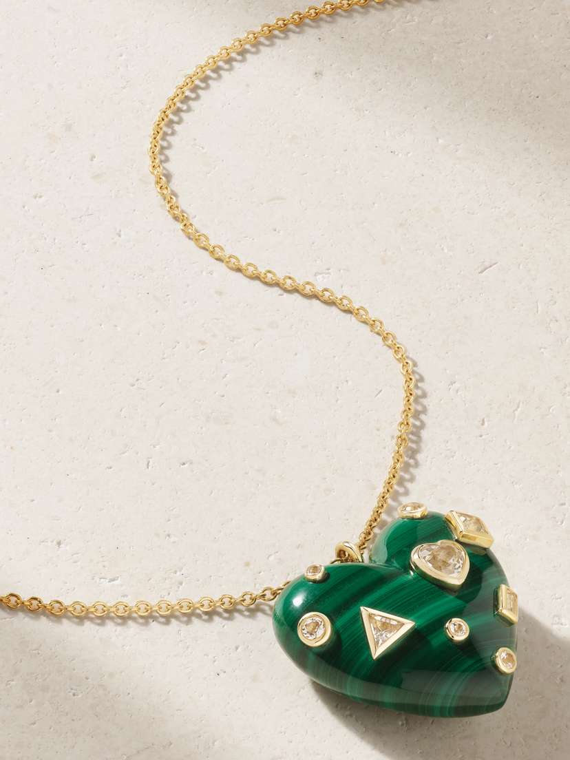 Yvonne Léon 9-karat Gold Malachite And Topaz Necklace