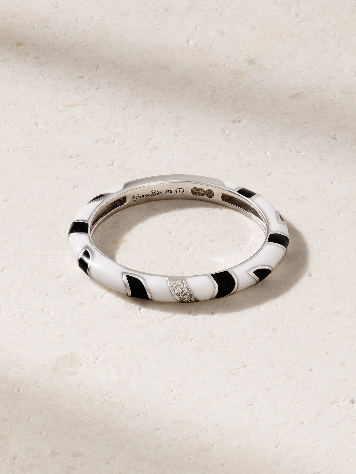 Yvonne Léon - Alliance 9-karat White Gold, Diamond And Enamel Ring - 6