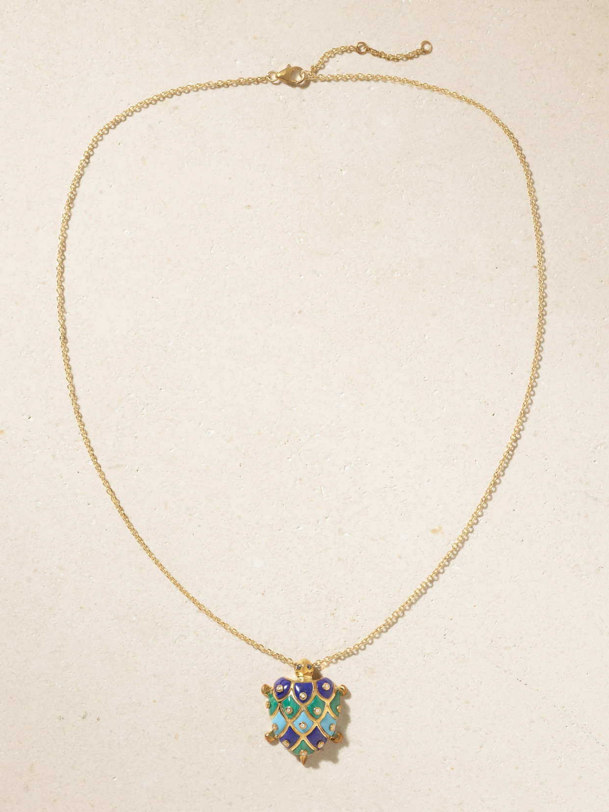 Yvonne Léon Tortue 9-karat Gold Multi-stone Necklace In Gold