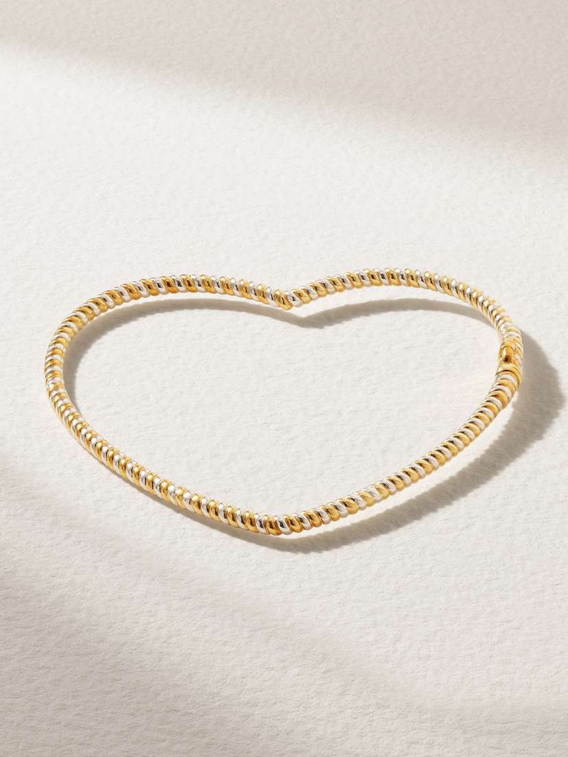 Yvonne Léon 9-karat White And Yellow Gold Bangle