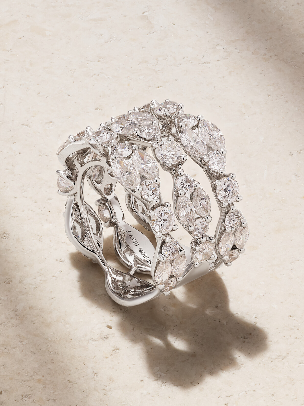 David Morris - 18-karat White Gold Diamond Ring - 6