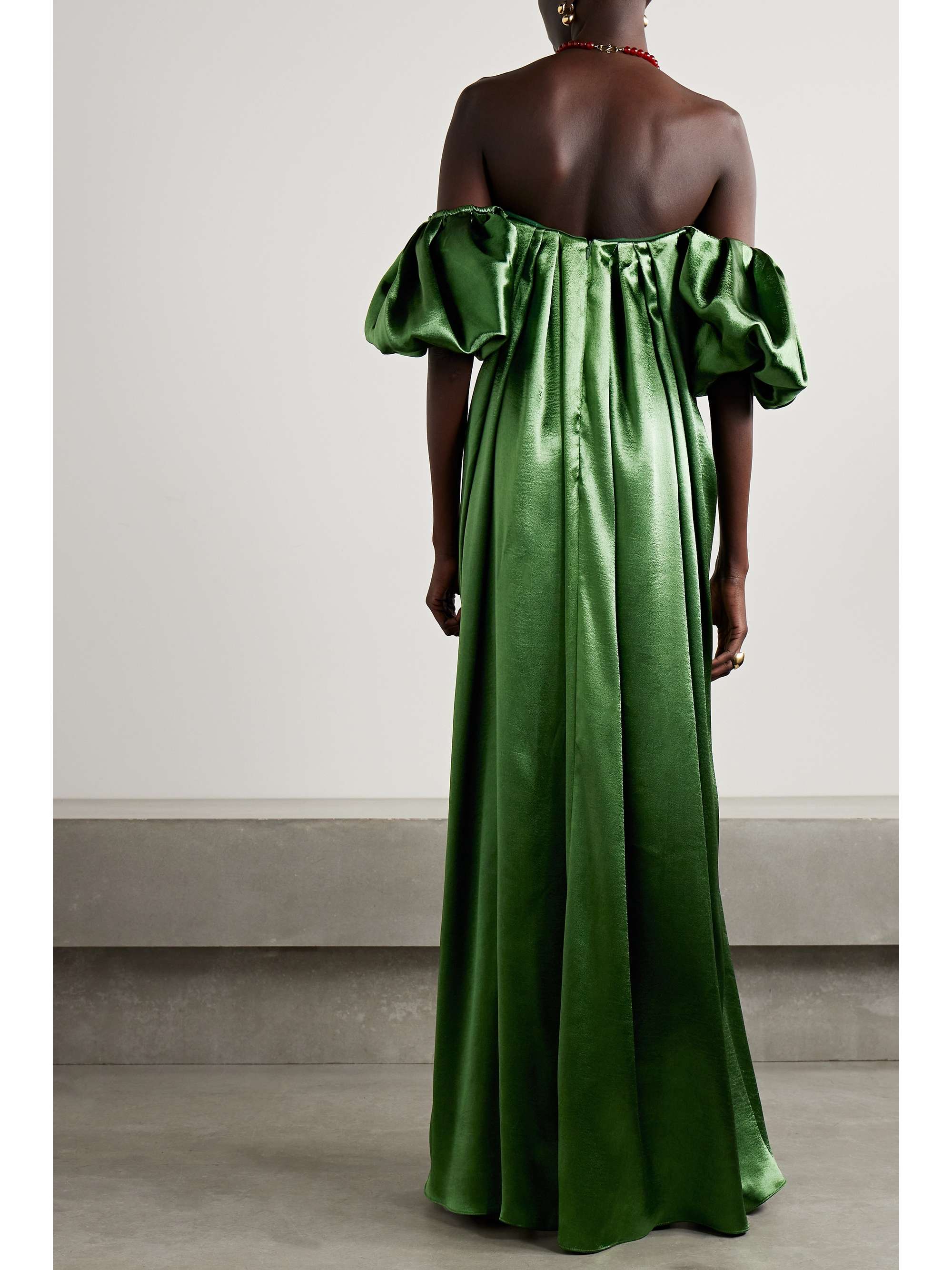 CAROLINE CONSTAS Palmer off-the-shoulder satin gown