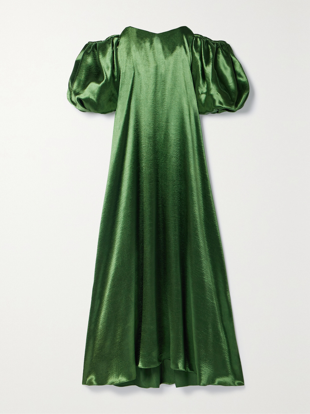 Caroline Constas Palmer Off-the-shoulder Satin Gown In Green