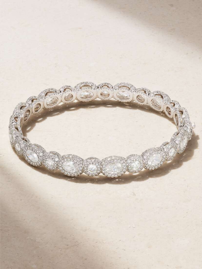 David Morris 18-karat White Gold Diamond Bracelet