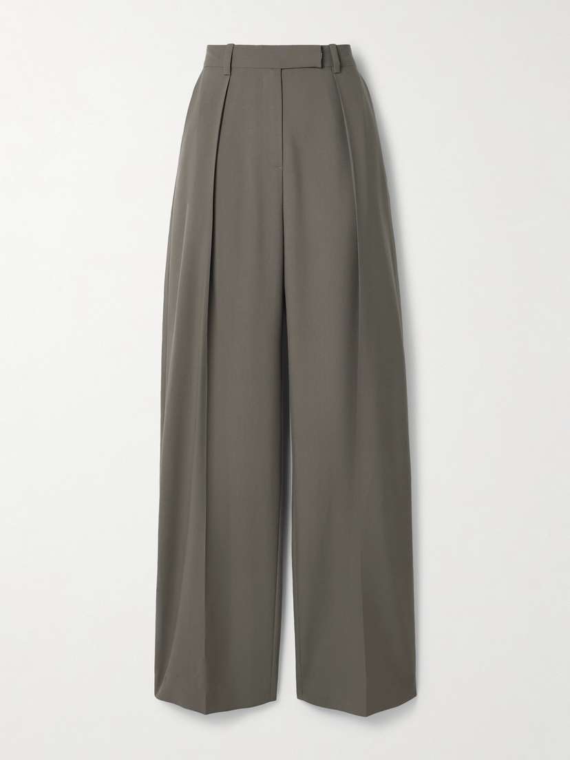 Salon 1884 + Net Sustain Odile Pleated Wool Wide-leg Pants