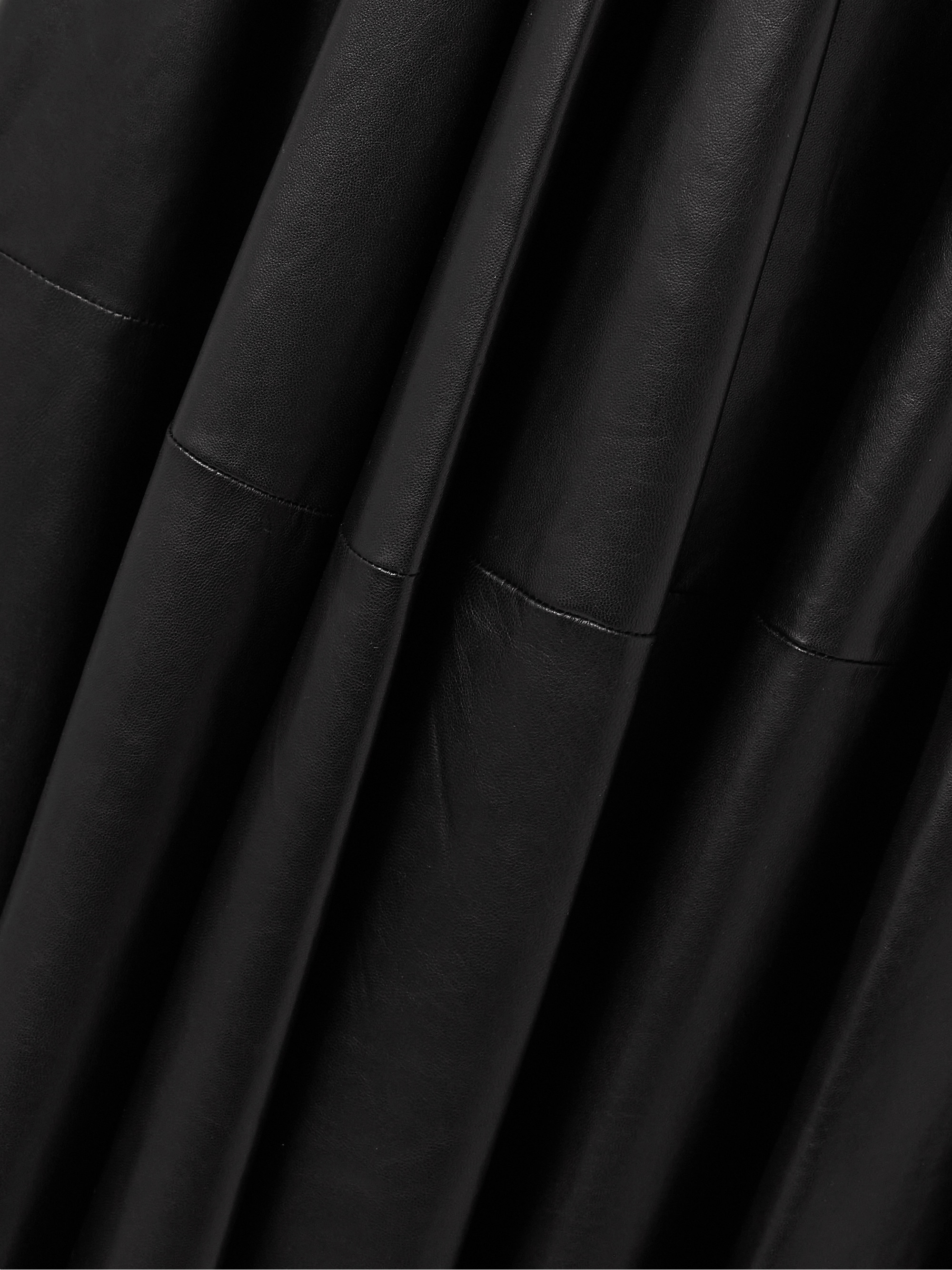 Salon 1884 + NET SUSTAIN Cela asymmetric pleated leather midi dress