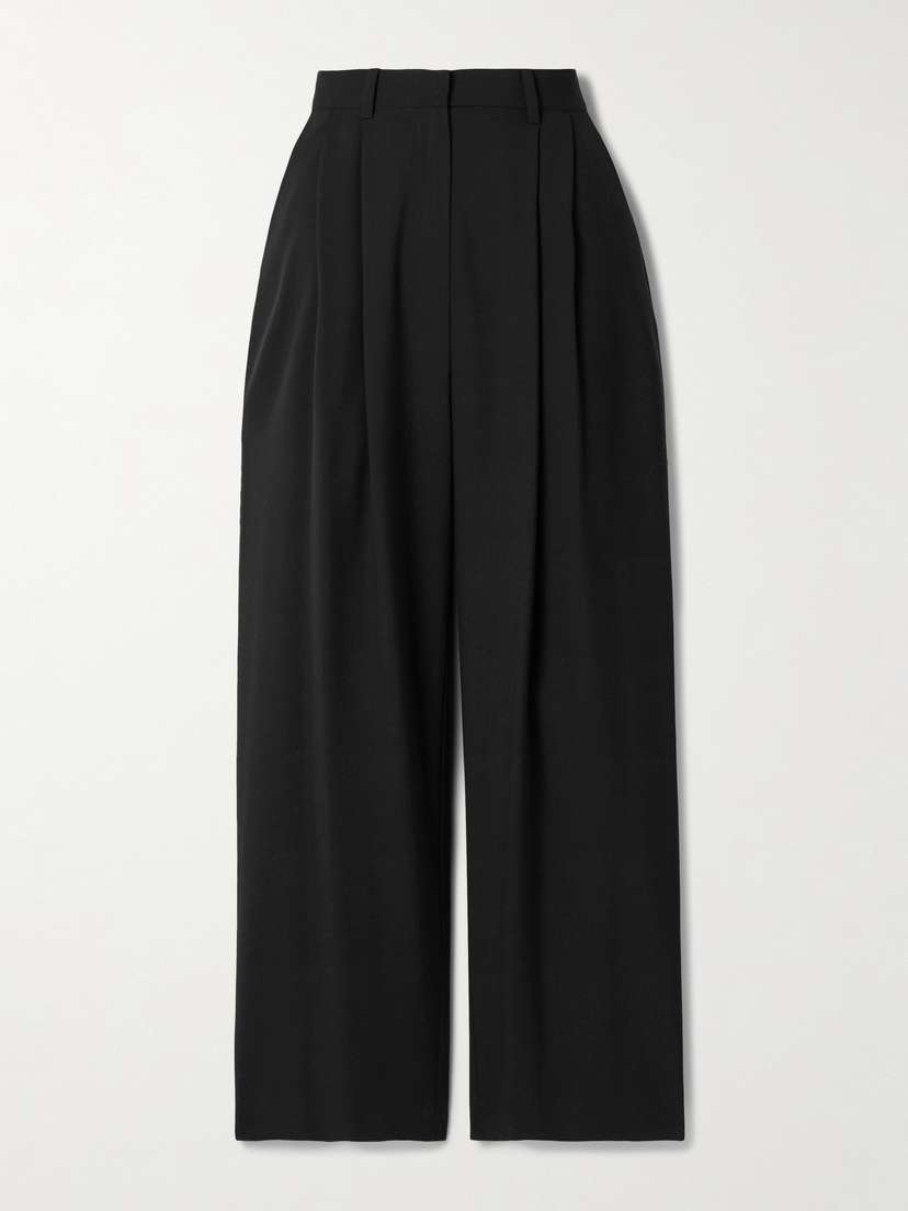 Salon 1884 + Net Sustain Cecily Pleated Wool Wide-leg Pants
