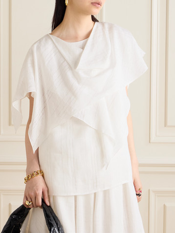 Salon 1884 + NET SUSTAIN Mira draped layered linen top