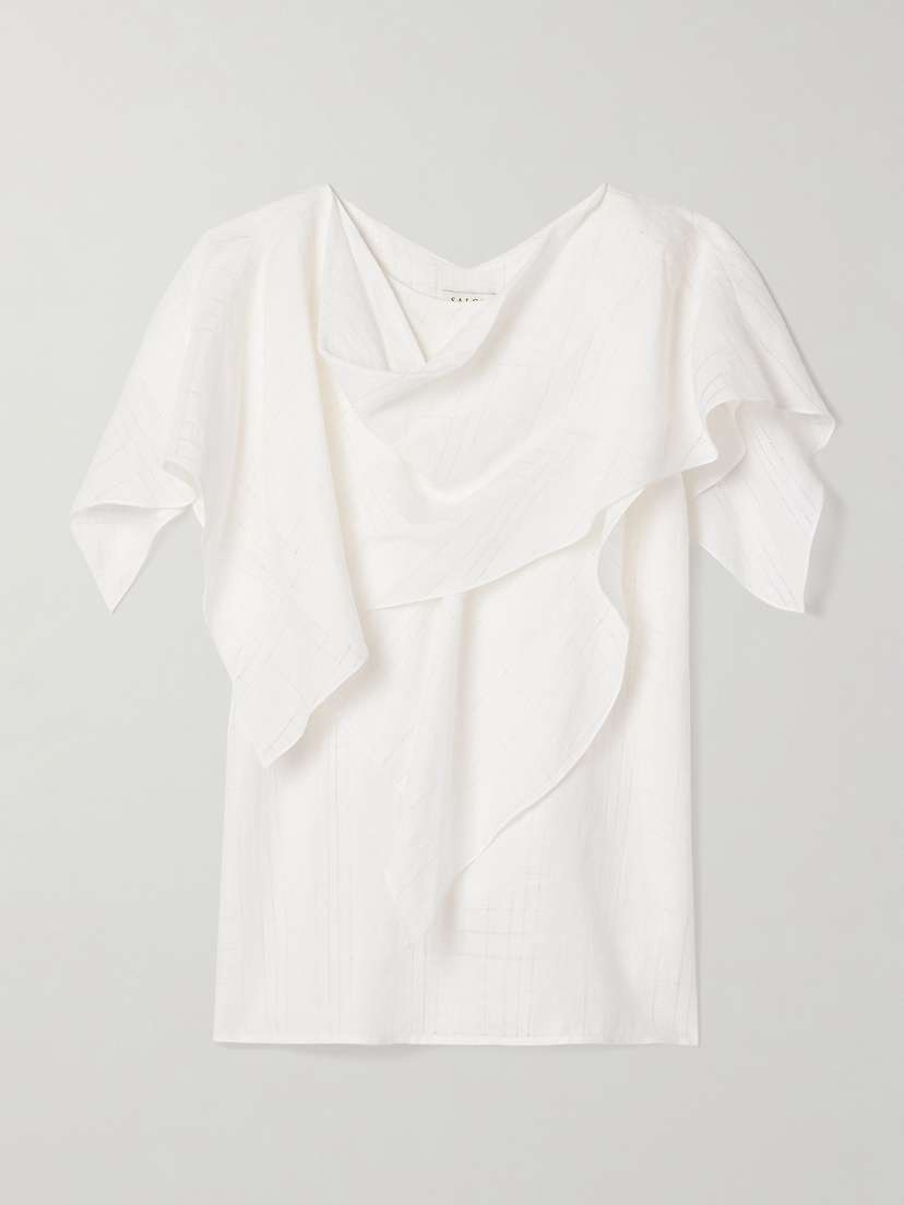 Salon 1884 + Net Sustain Mira Draped Layered Linen Top