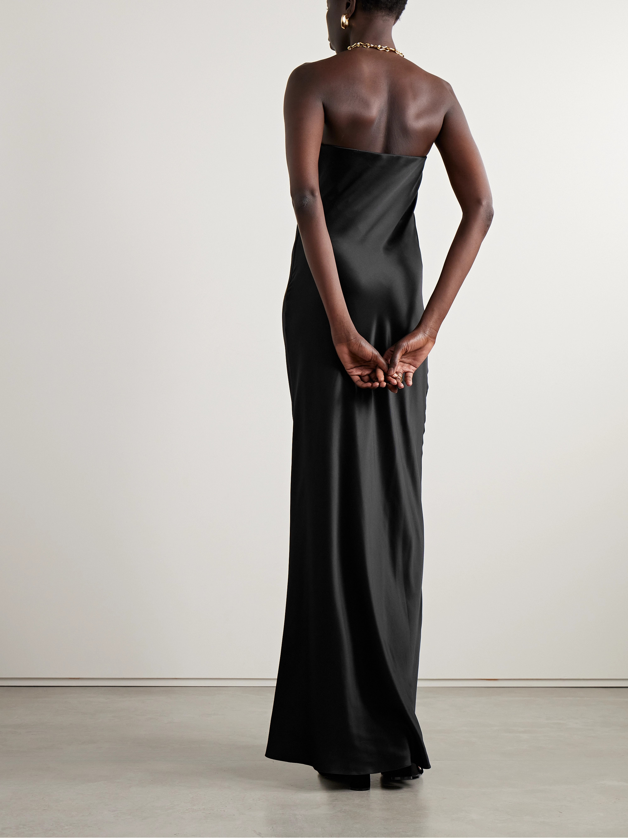 Salon 1884 + NET SUSTAIN Linea strapless silk-satin gown thumbnail