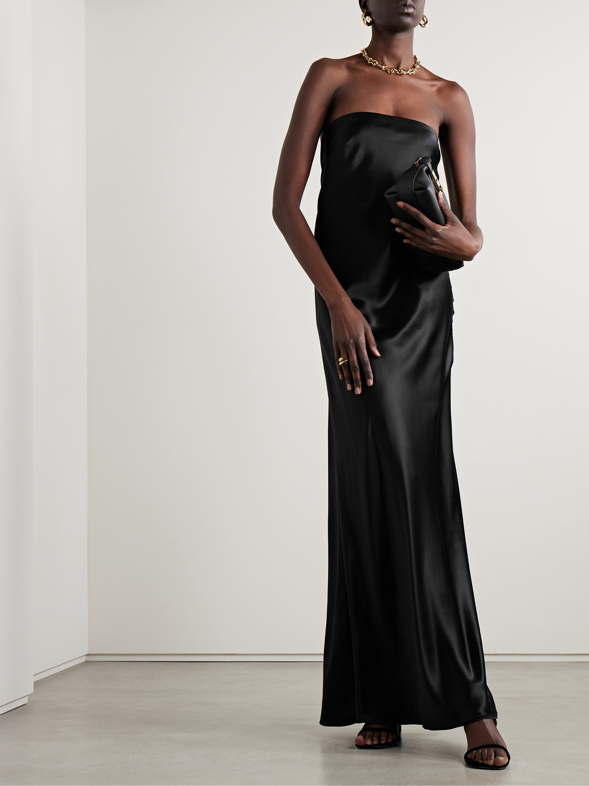 Salon 1884 + NET SUSTAIN Linea strapless silk-satin gown