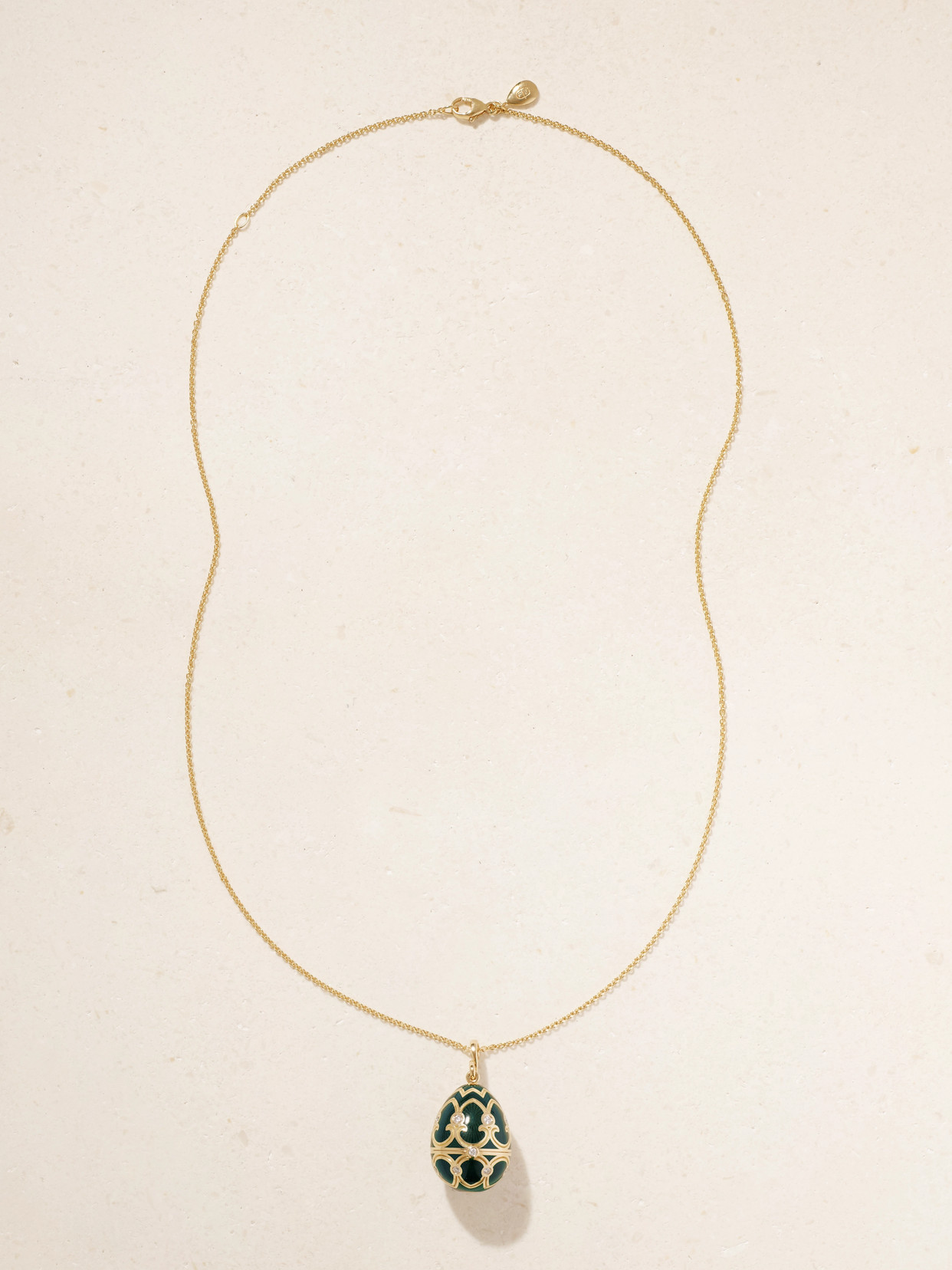 Shop Fabergé Heritage 18-karat Gold, Diamond And Enamel Necklace