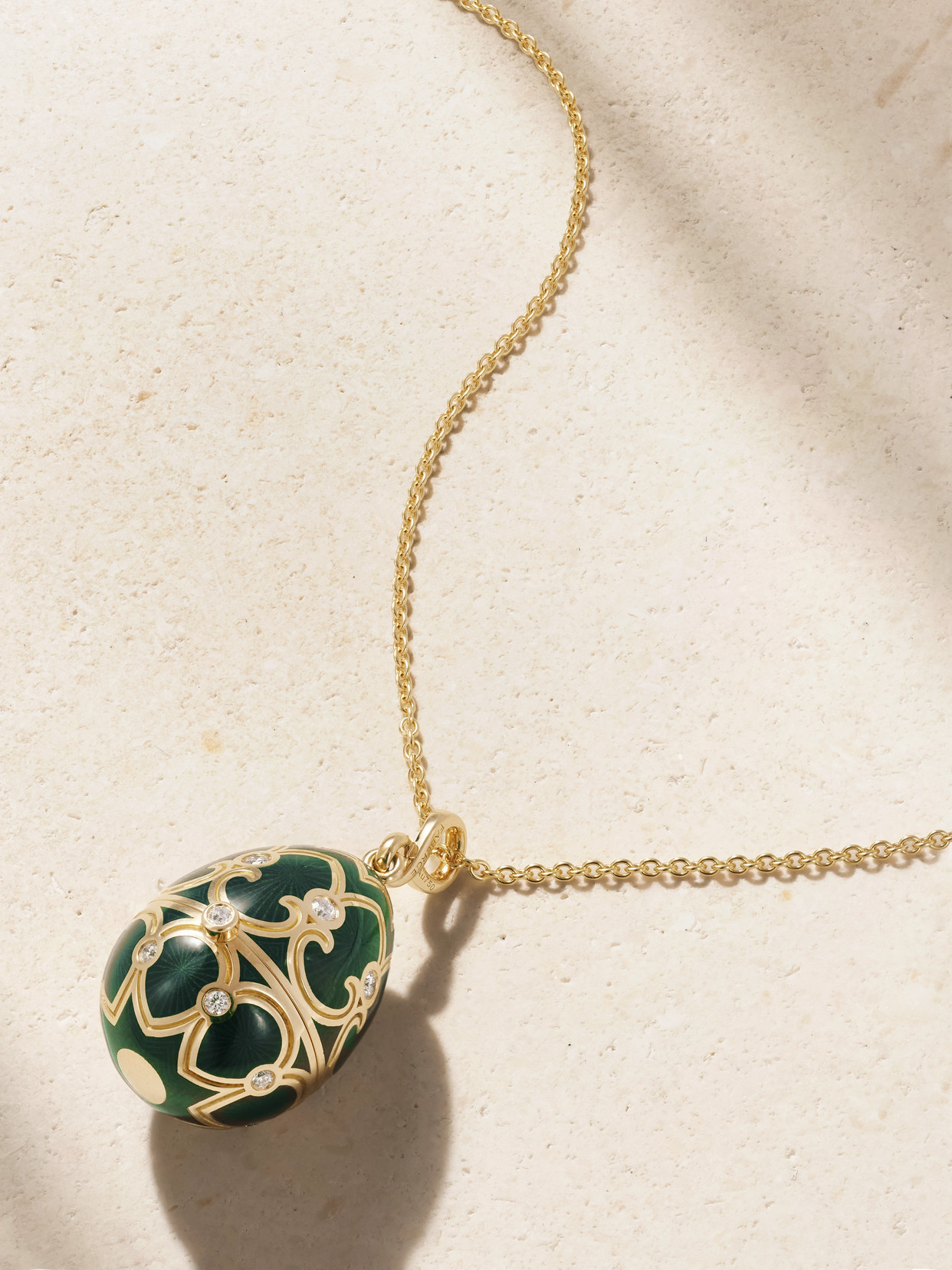 Shop Fabergé Heritage 18-karat Gold, Diamond And Enamel Necklace