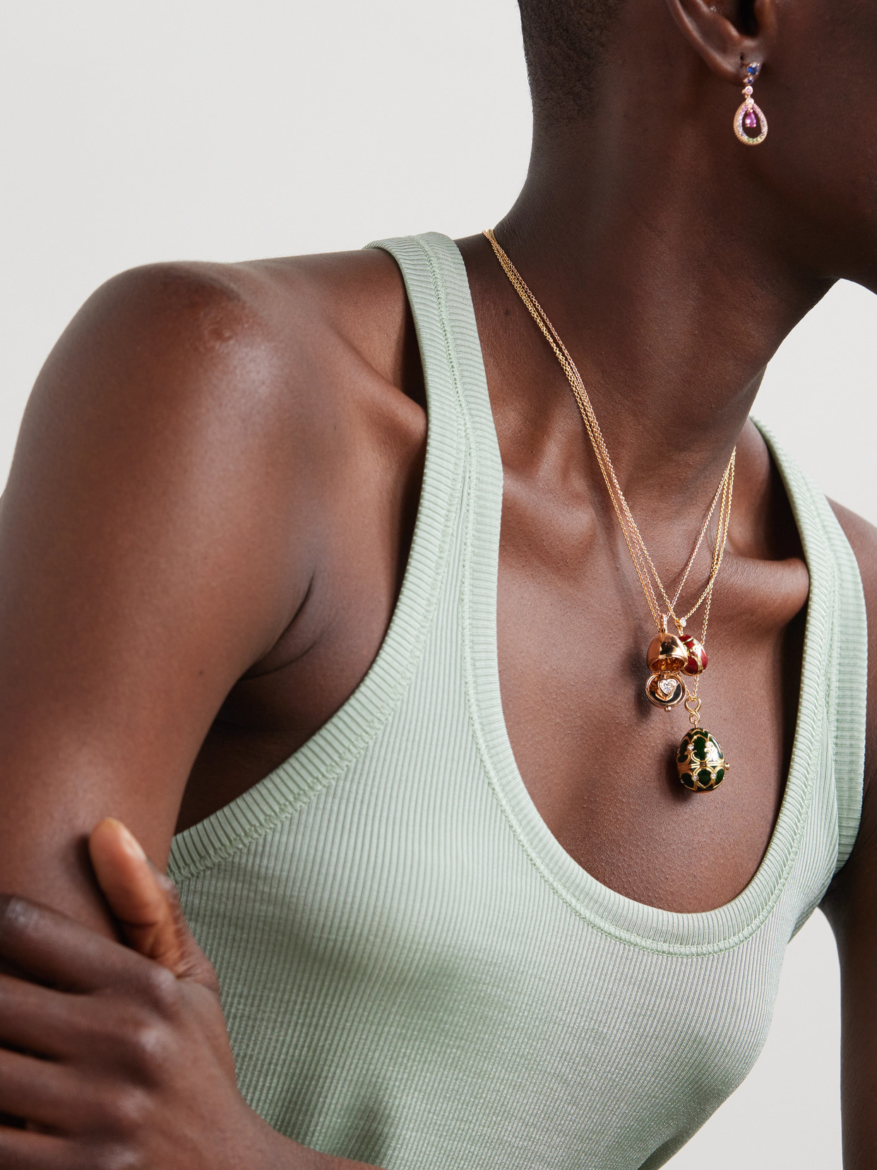 Fabergé Heritage 18-karat Gold, Diamond And Enamel Necklace In Gold