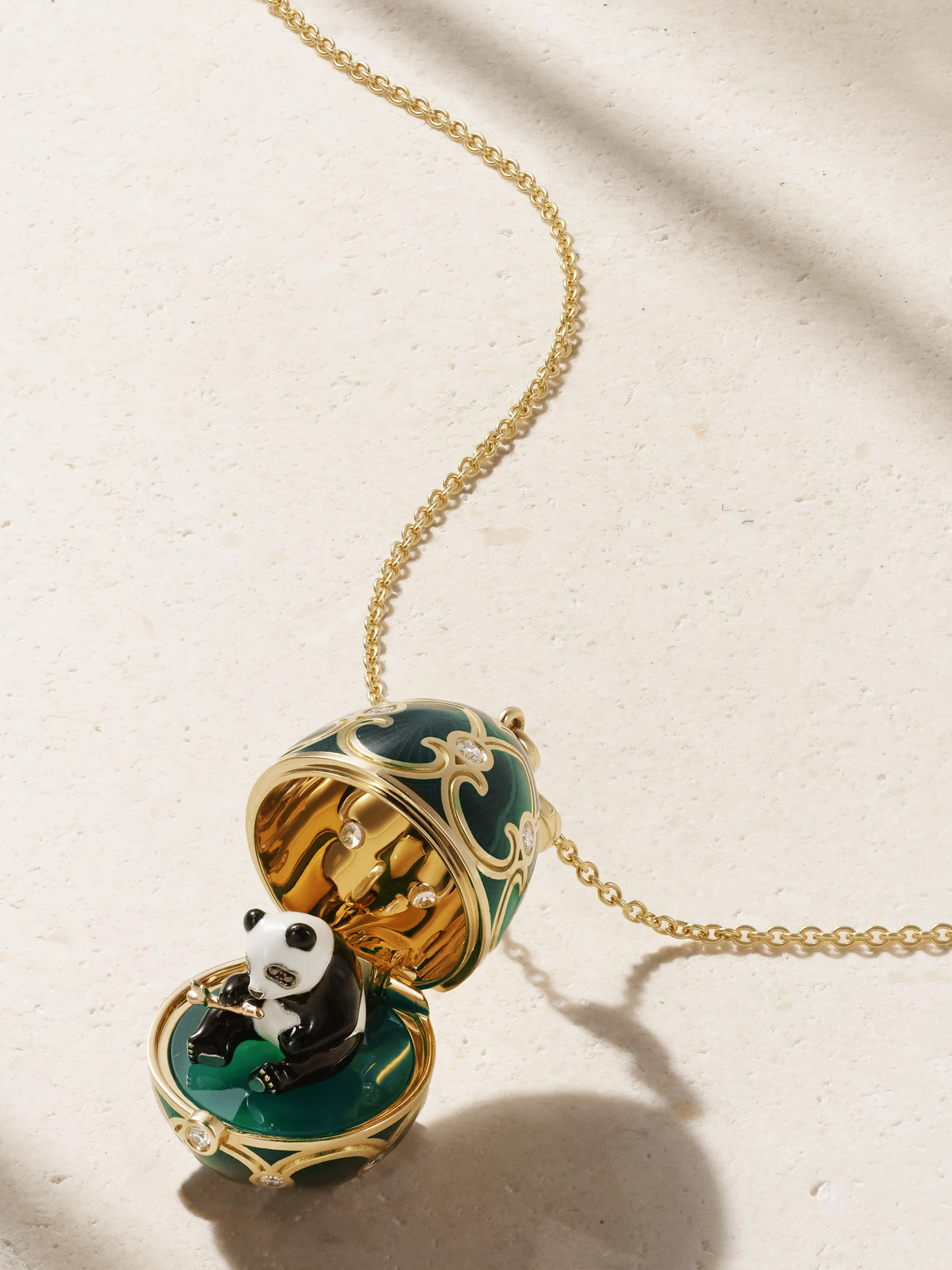 Fabergé Heritage 18-karat Gold, Diamond And Enamel Necklace