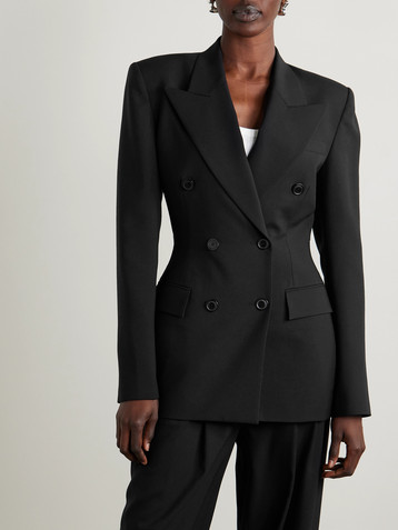 Salon 1884 + NET SUSTAIN Milles double-breasted grain de poudre wool blazer