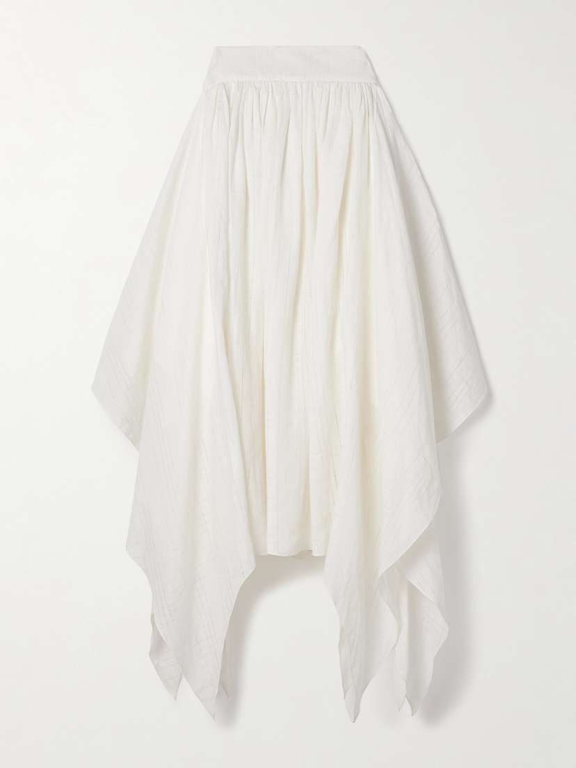 Salon 1884 + Net Sustain Lucia Asymmetric Linen Midi Skirt