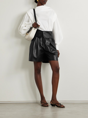 Salon 1884 + NET SUSTAIN Marca layered leather shorts
