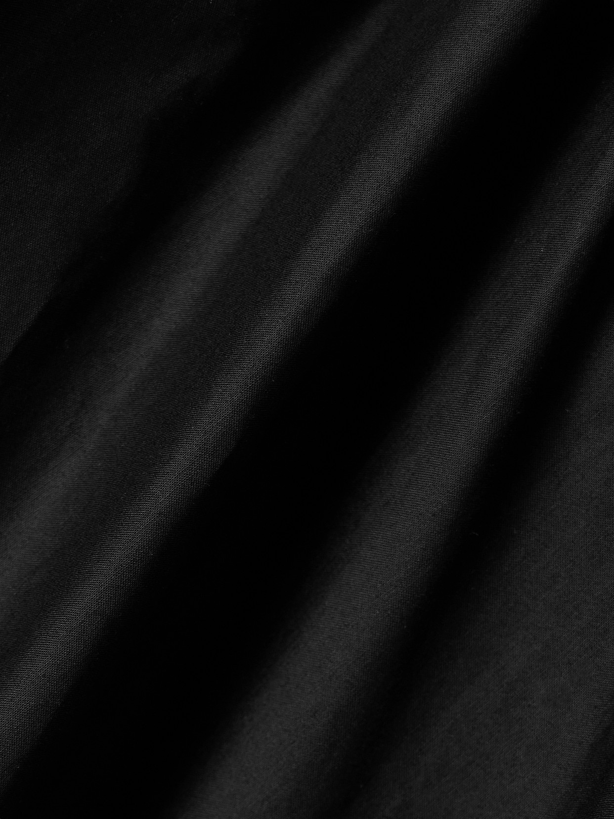 Salon 1884 + Net Sustain Evanne Asymmetric Pleated Cotton-poplin Midi Dress In Black