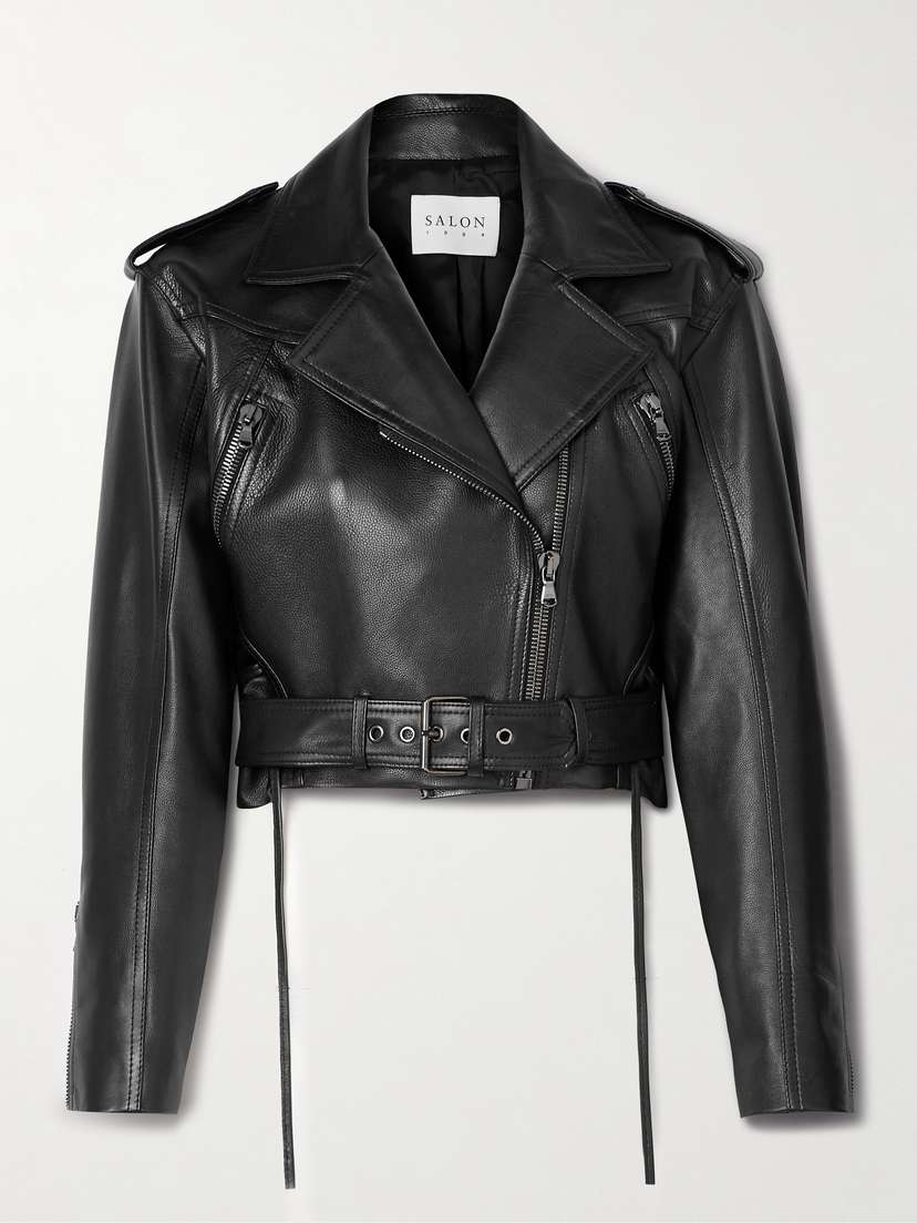Salon 1884 + Net Sustain Jane Cropped Leather Biker Jacket