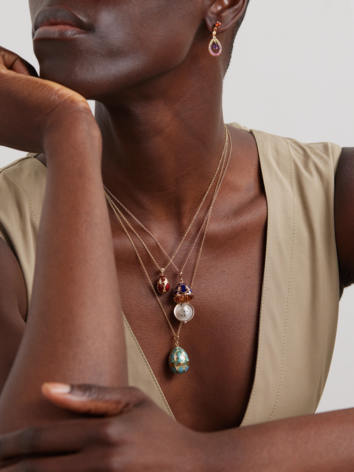 Fabergé Heritage 18-karat Gold, Diamond And Enamel Necklace In Gold