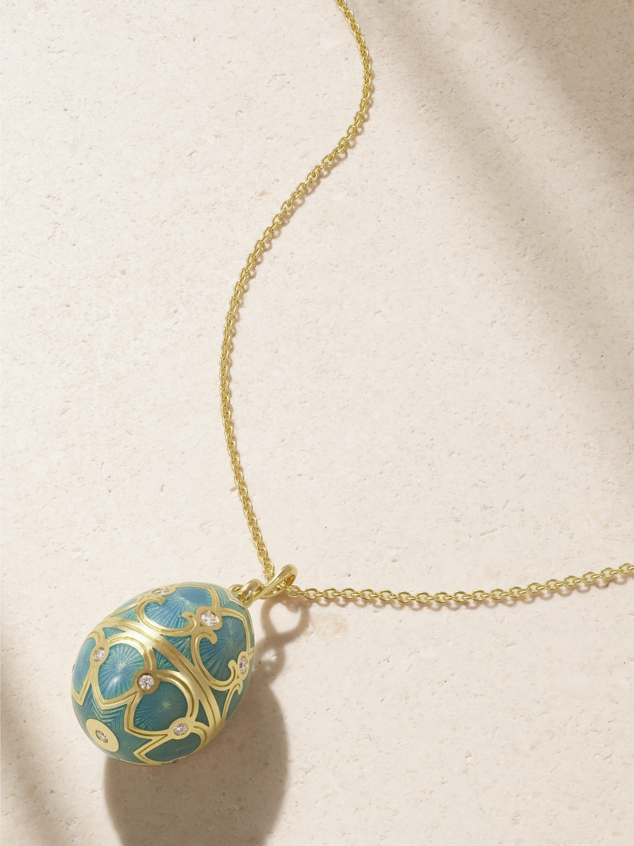 Fabergé Heritage 18-karat Gold, Diamond And Enamel Necklace